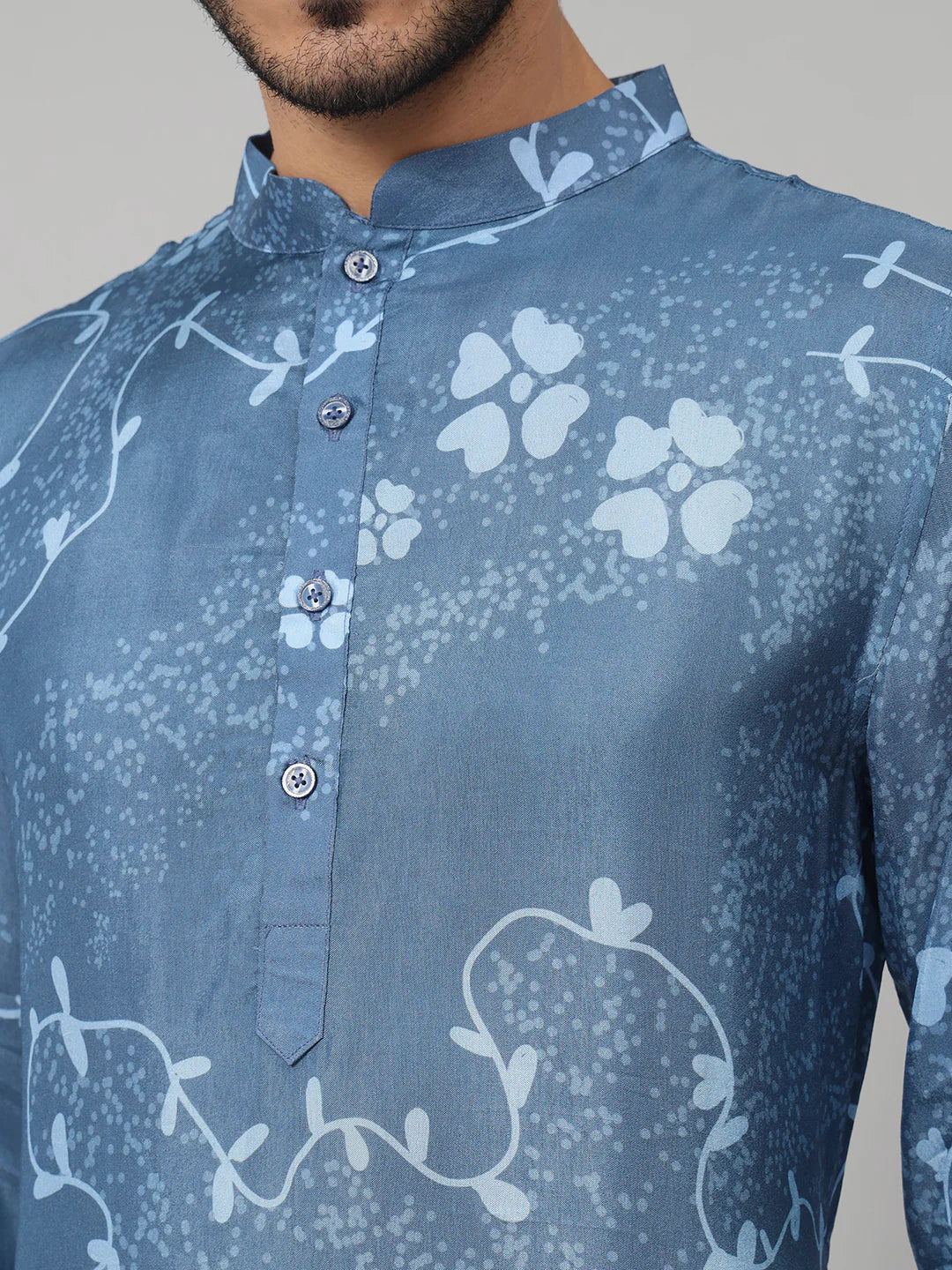 Vriksh Tree Bark Classy Print Silk Kurta