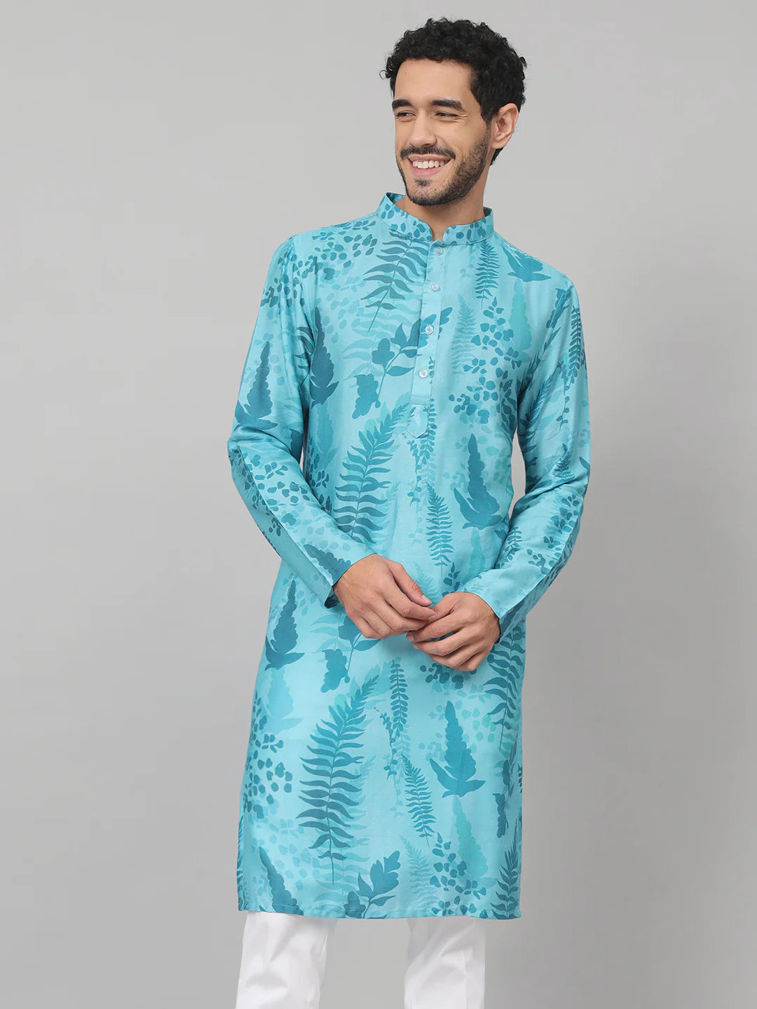 Hojas Breezy Leaves Print Cotton Kurta