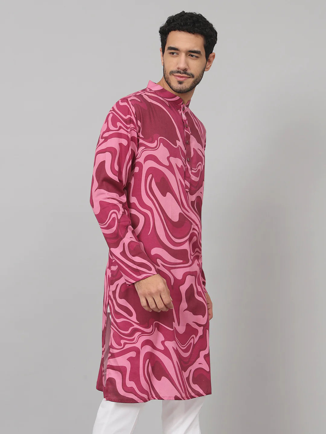 Marmore Abstract Marble Print Cotton Kurta