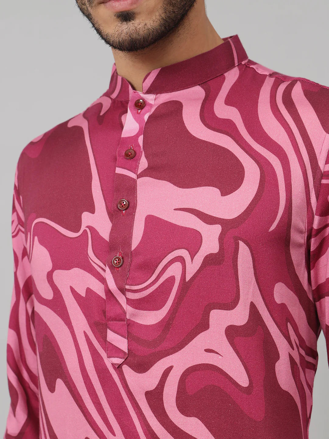 Marmore Abstract Marble Print Cotton Kurta