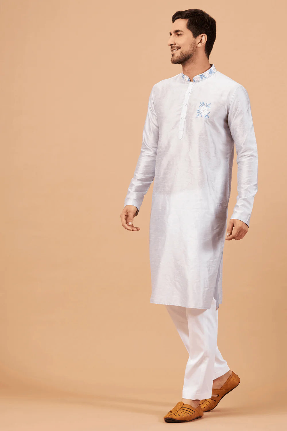 Manatee Basik Kurta Cadet Grey Coloured