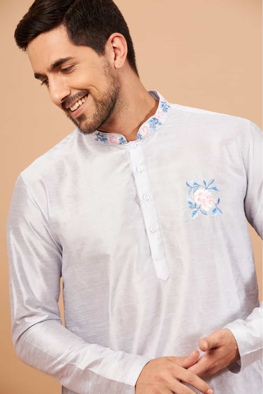 Manatee Basik Kurta Cadet Grey Coloured