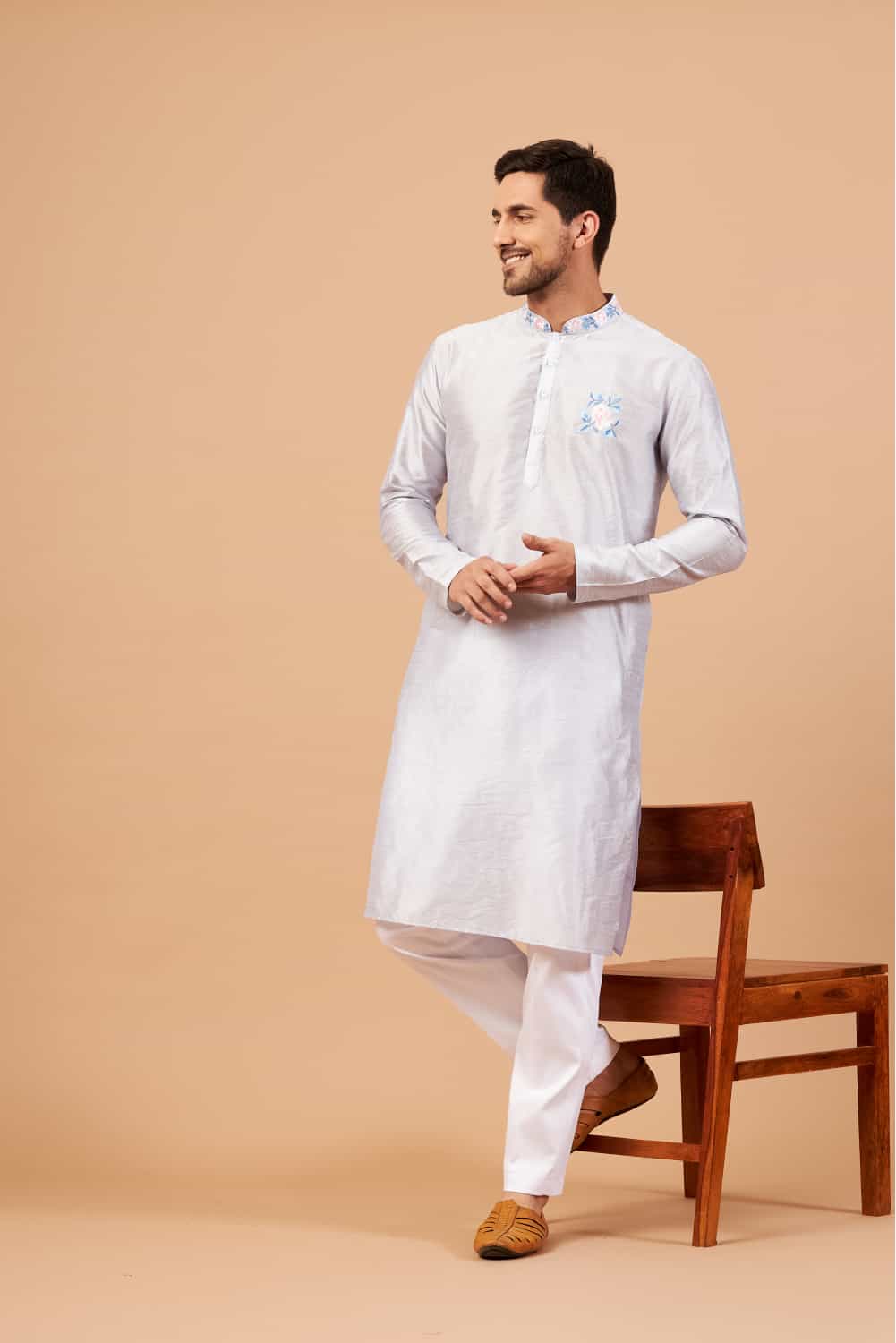 Manatee Basik Kurta Cadet Grey Coloured