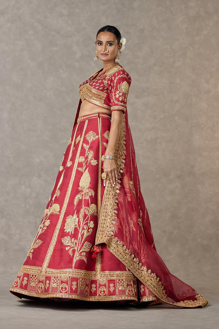 Maroon 'Anar-Phool' Lehenga Set