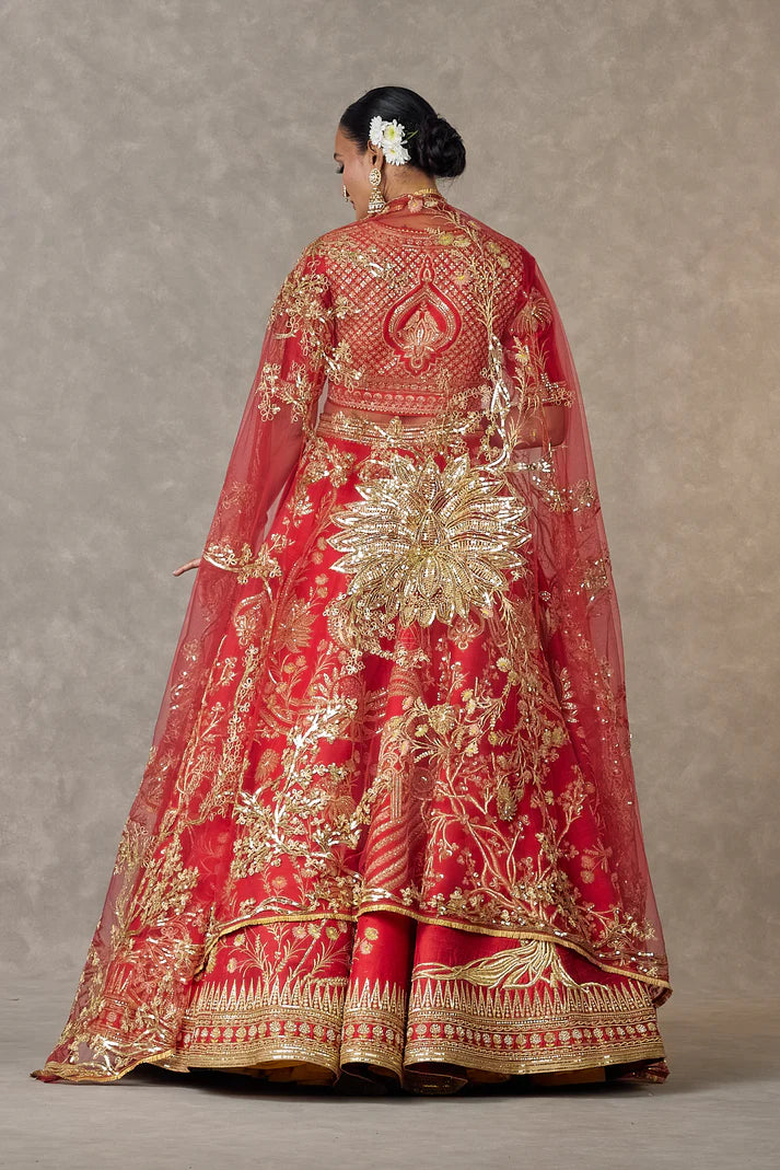 Red Bagh-E-Bahar Neelkamal Lehenga 3