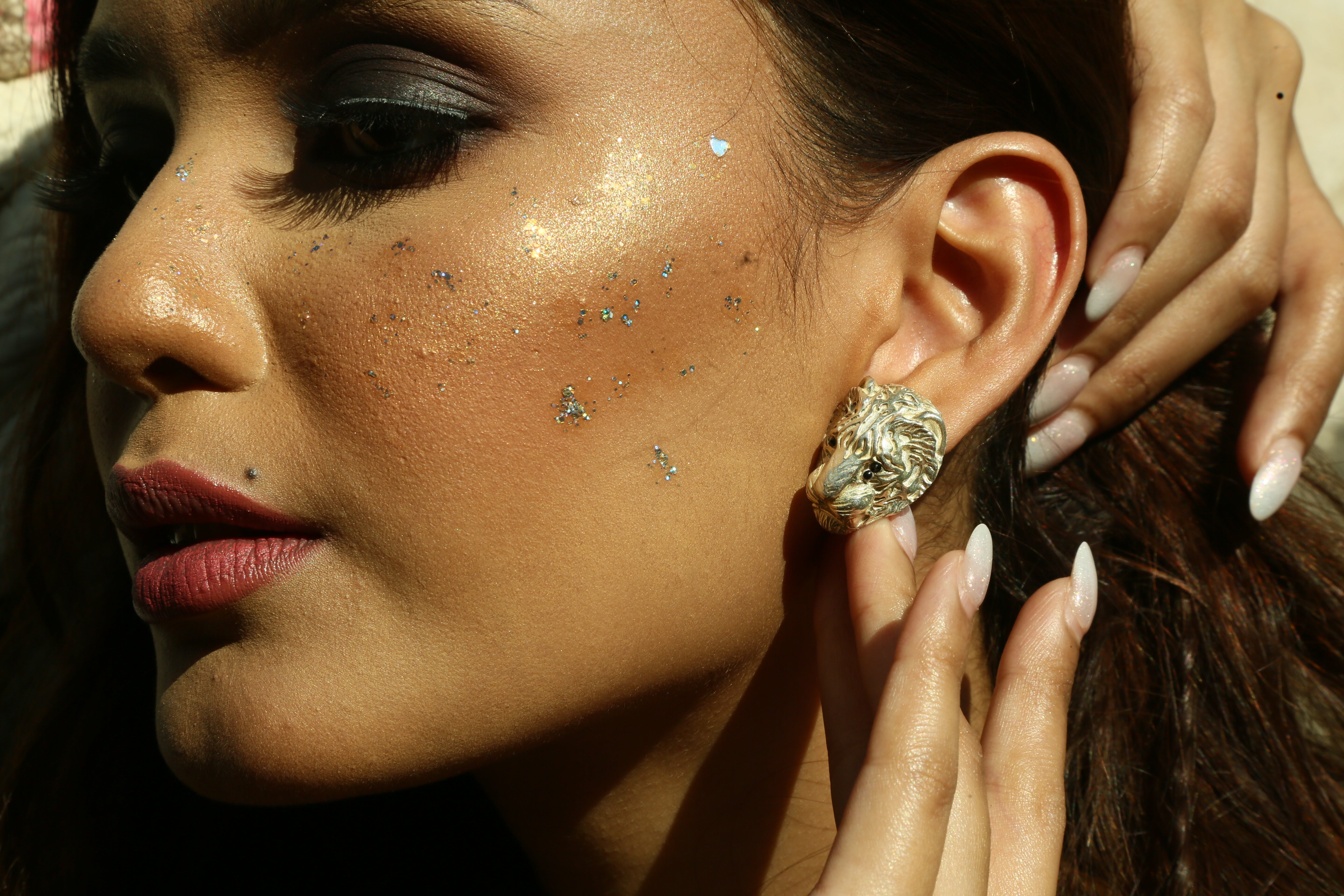 Huli Tiger Silver Earrings