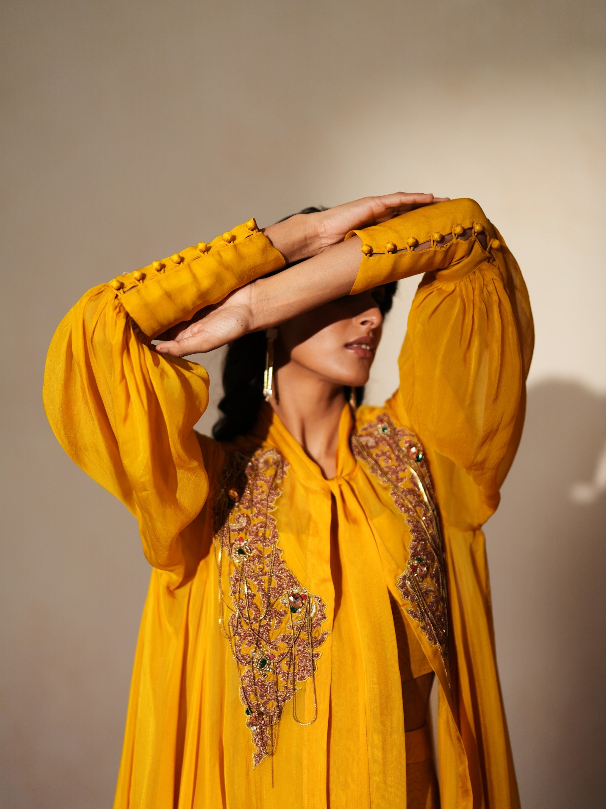 Roshni cape jacket set