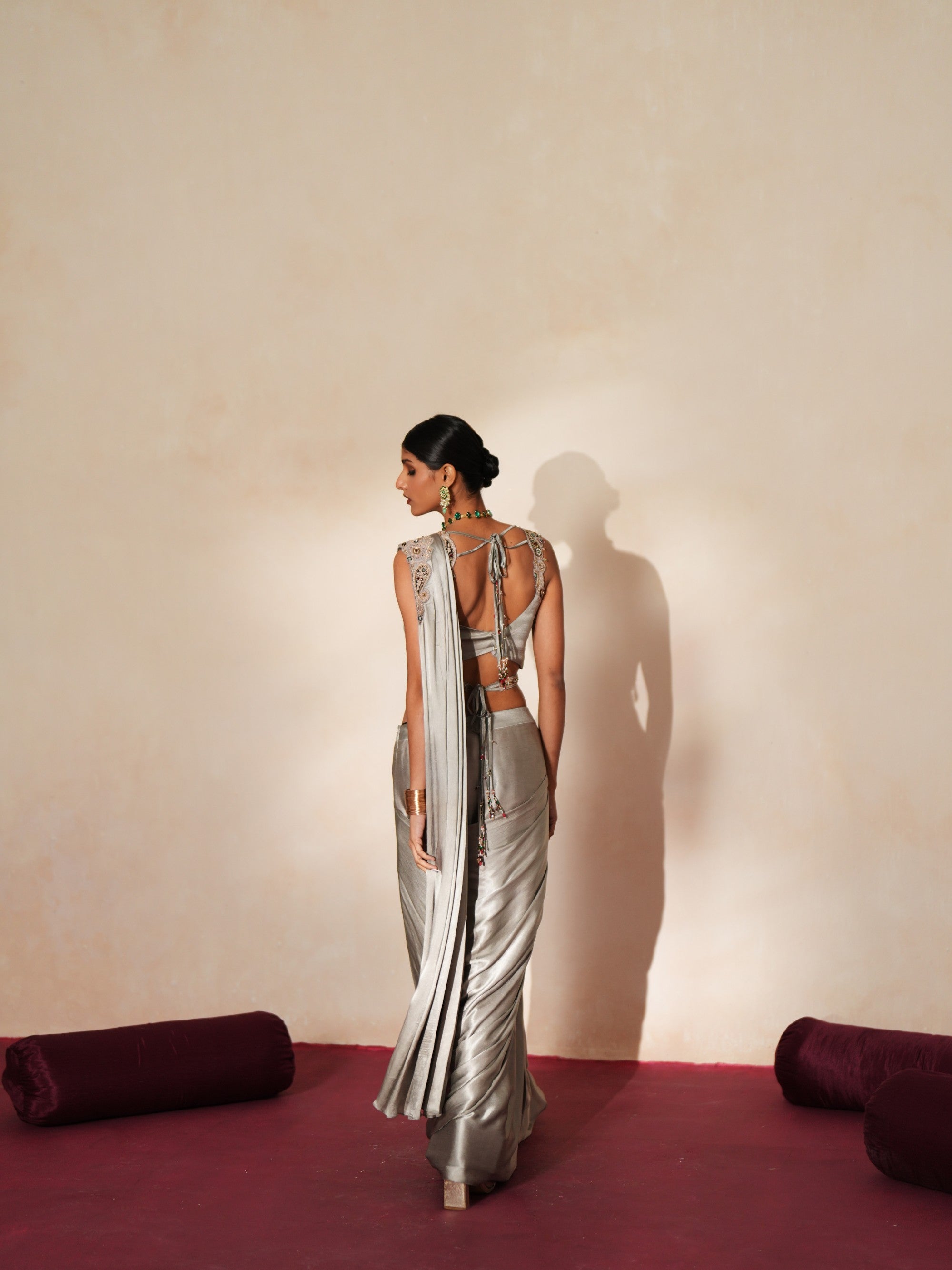 Rajatnoor pre draped saree set