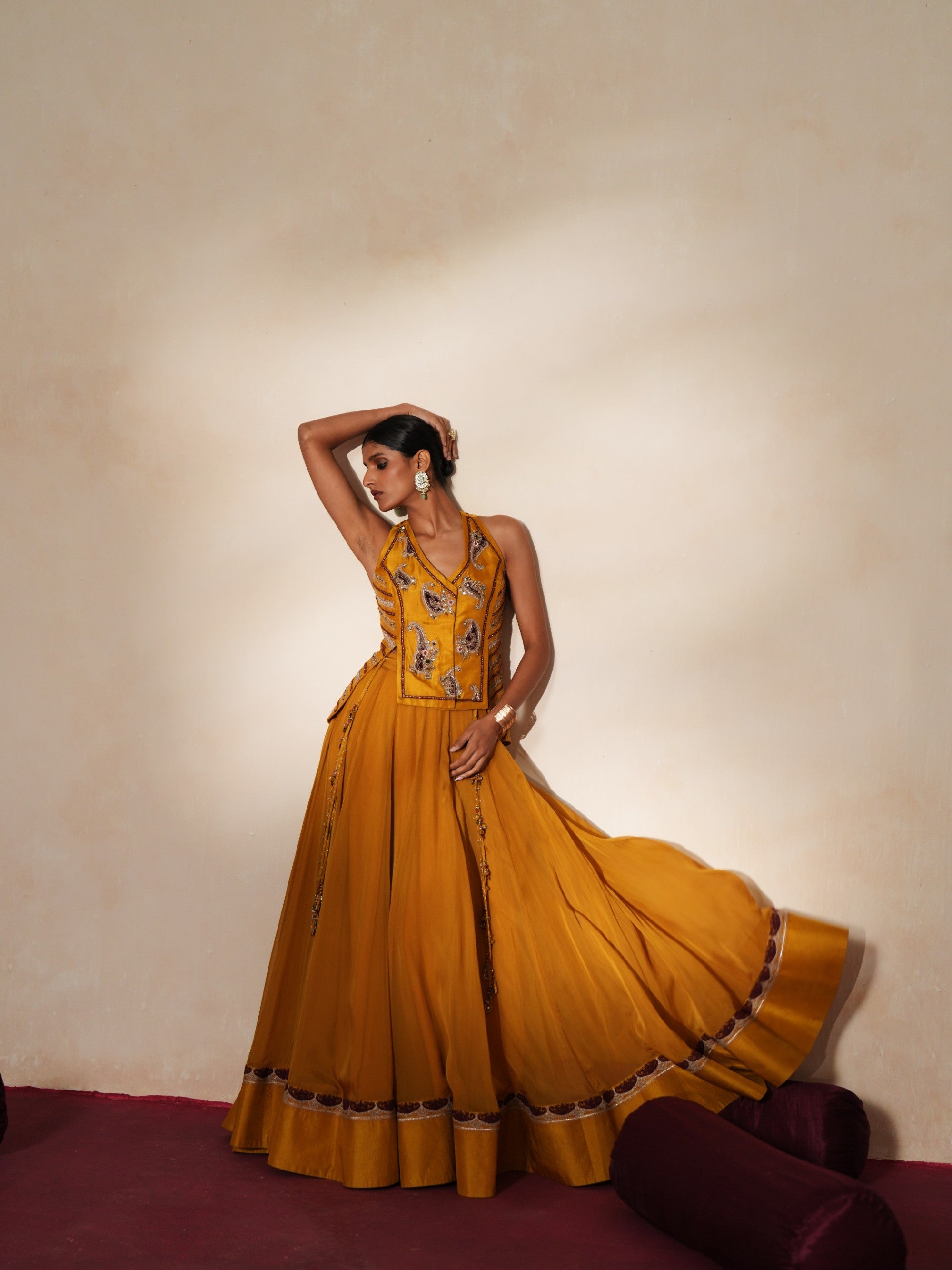 Morchakra lehenga set