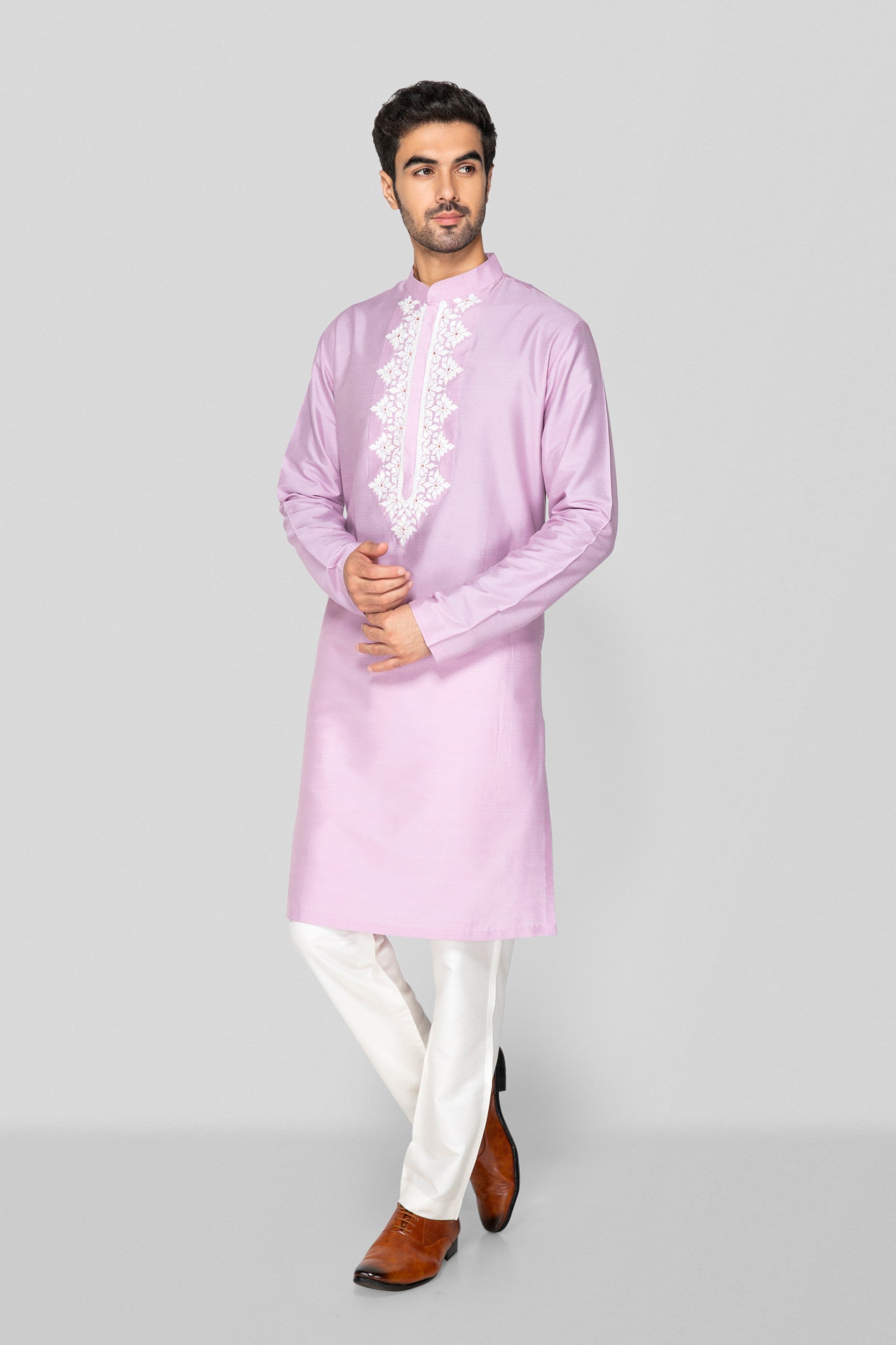 Lavender Applique Kurta Set