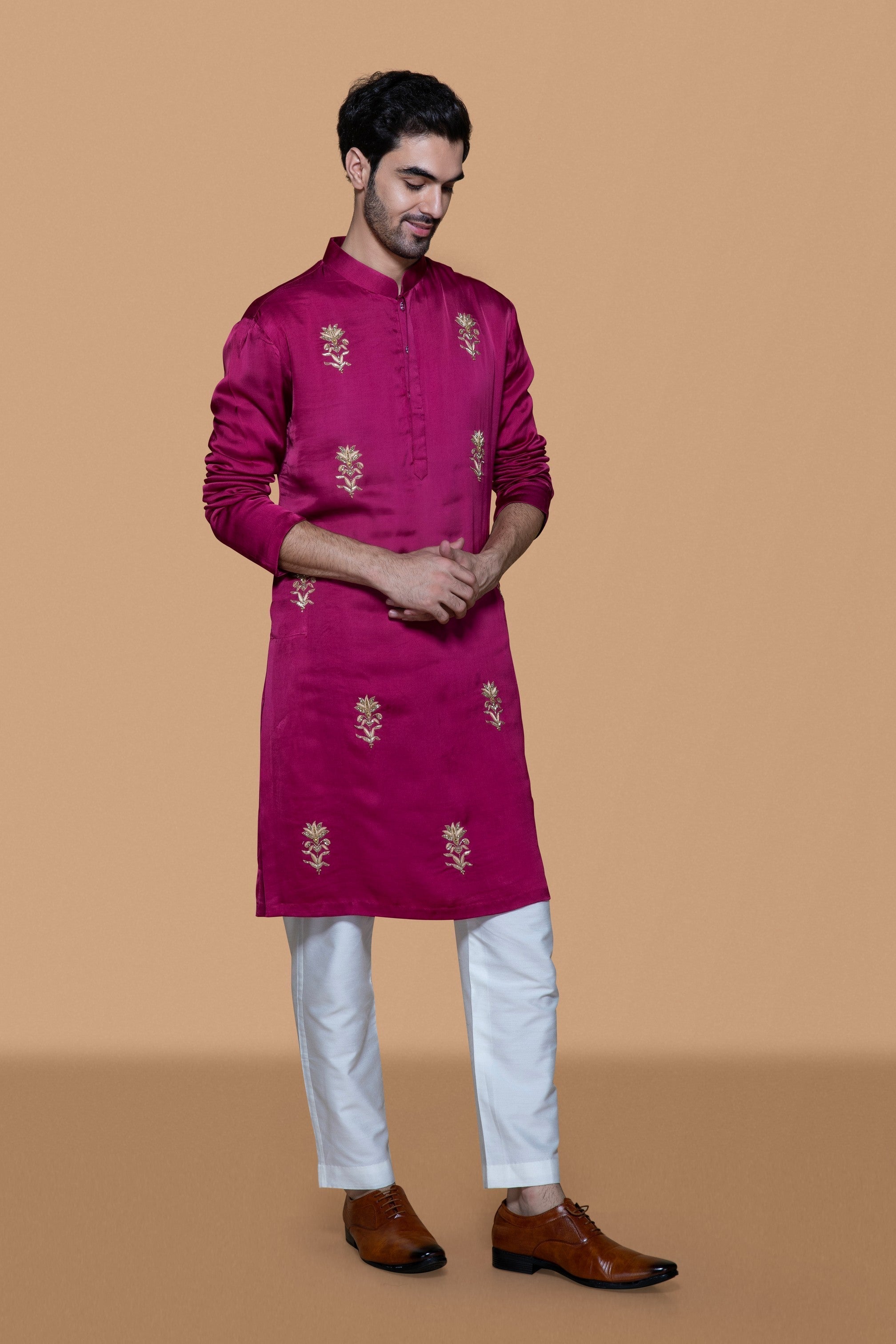 Magenta Lotus Kurta Set