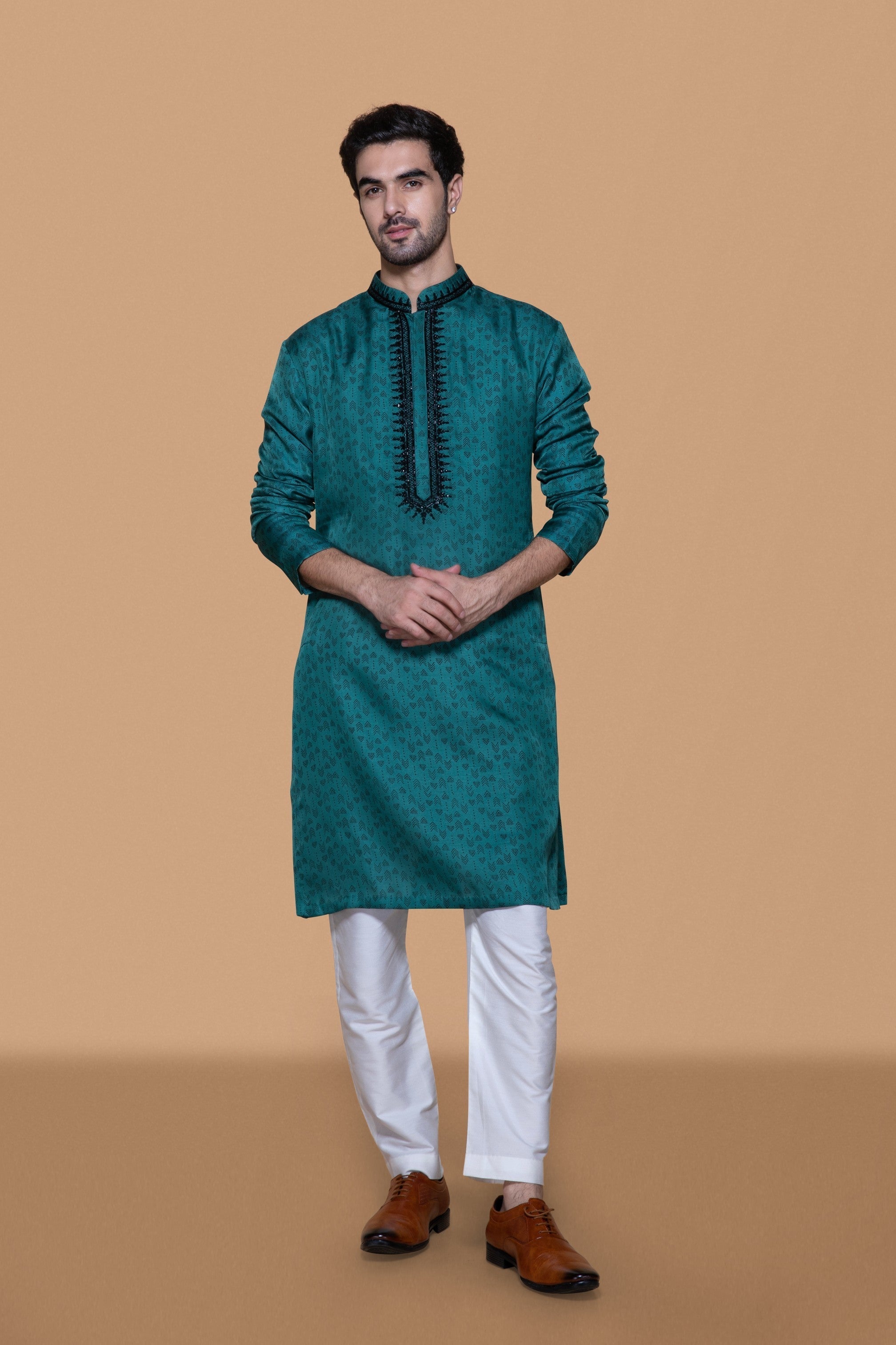 Pine Green Jennifer Silk Kurta Set