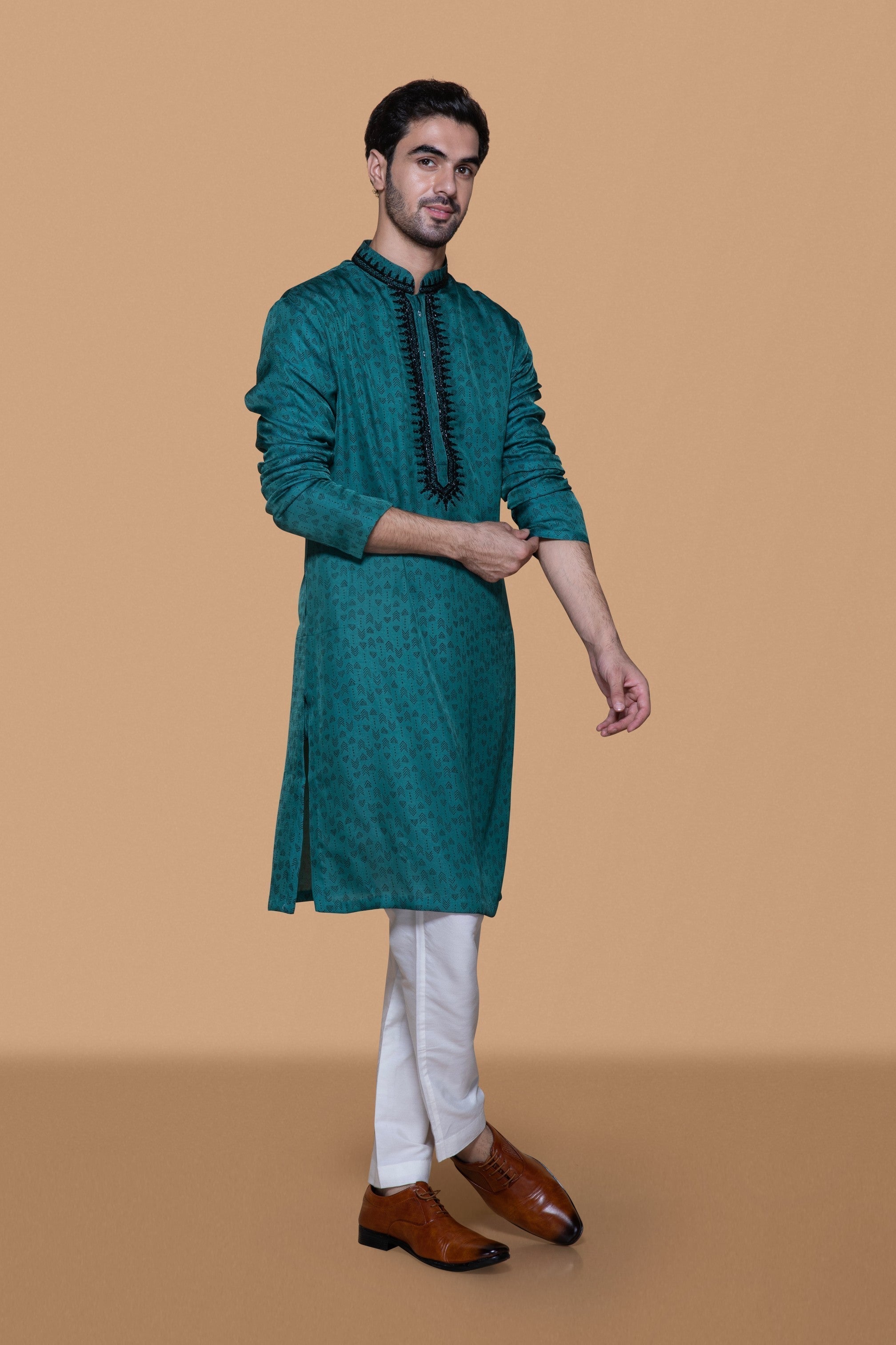 Pine Green Jennifer Silk Kurta Set