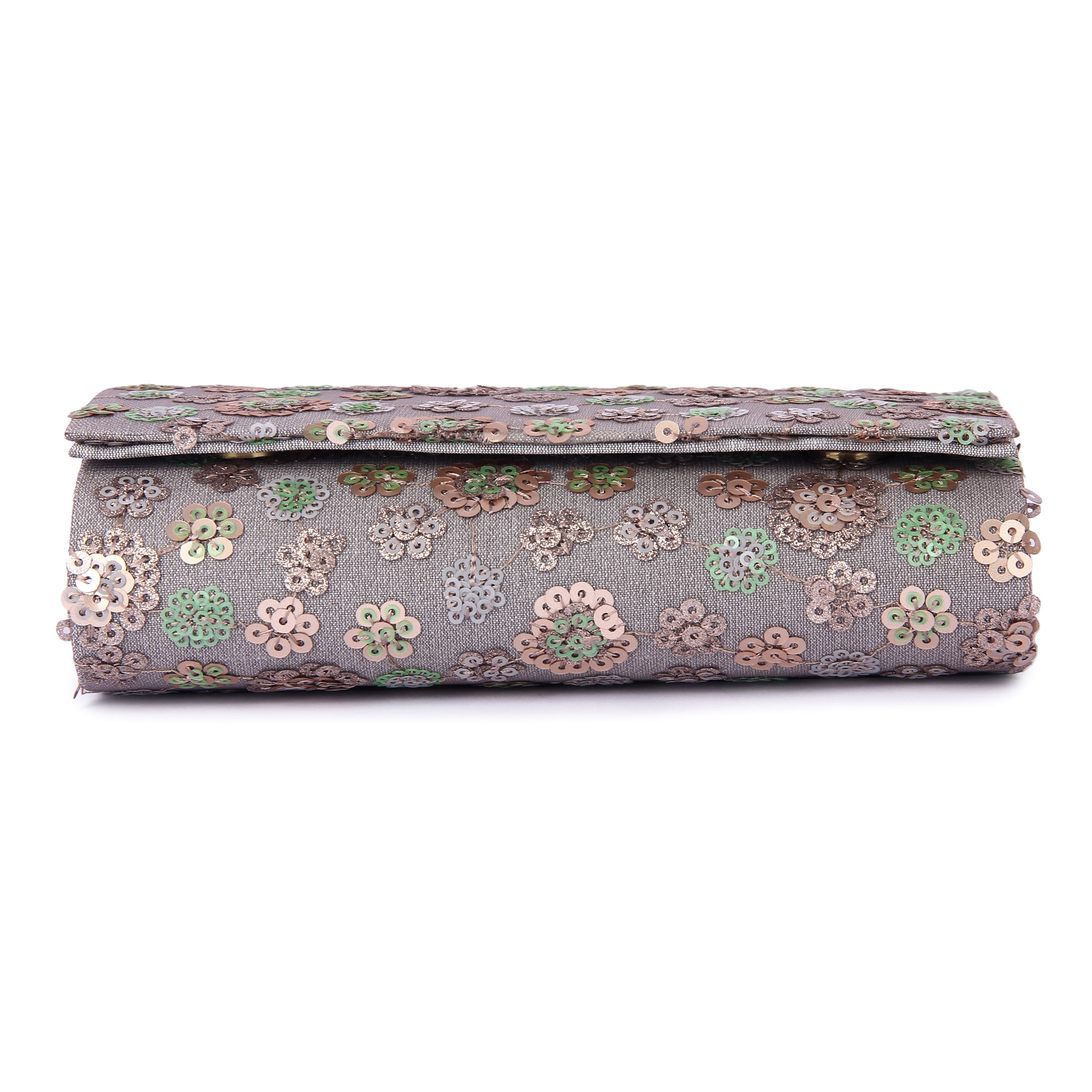 Silver zeen clutch