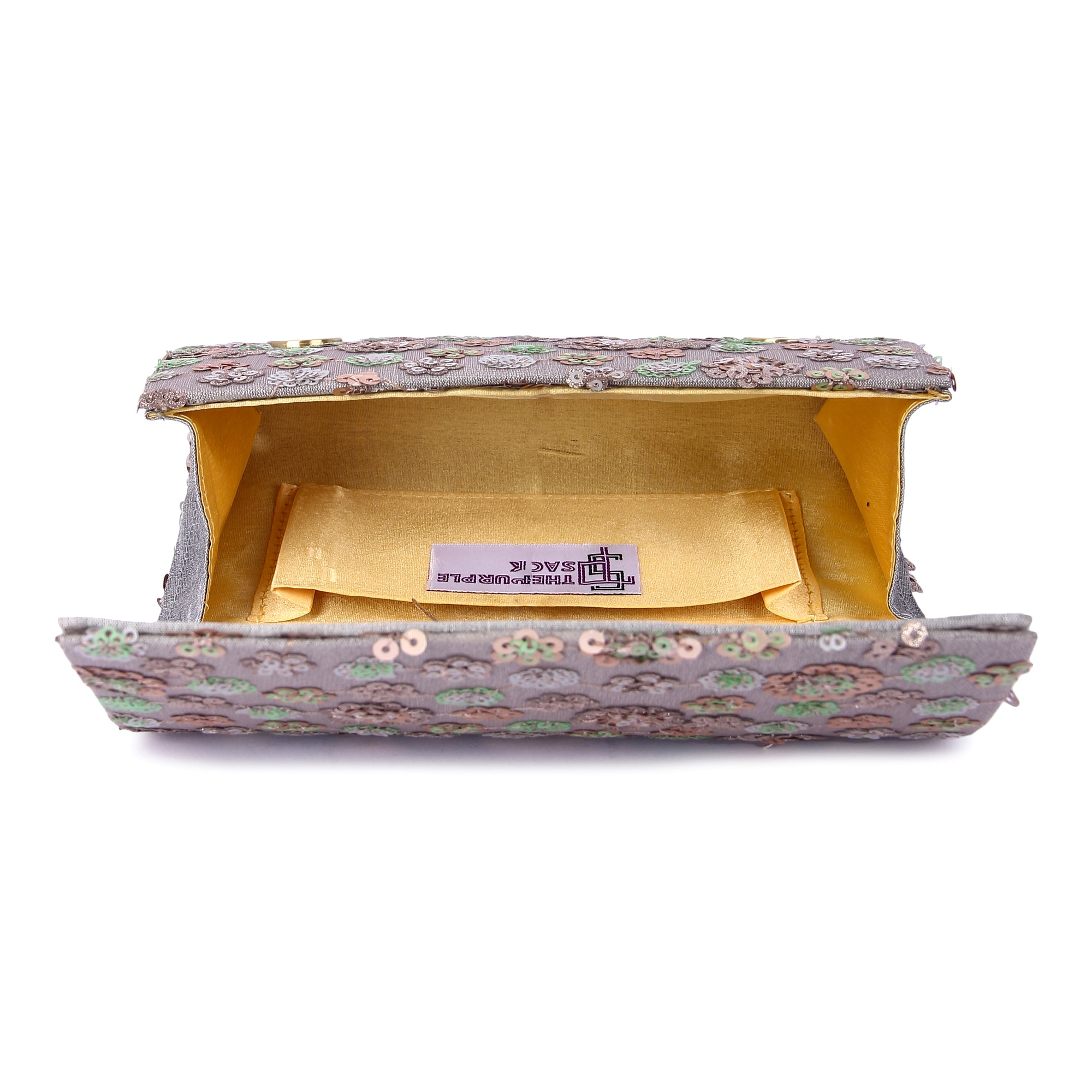 Silver zeen clutch