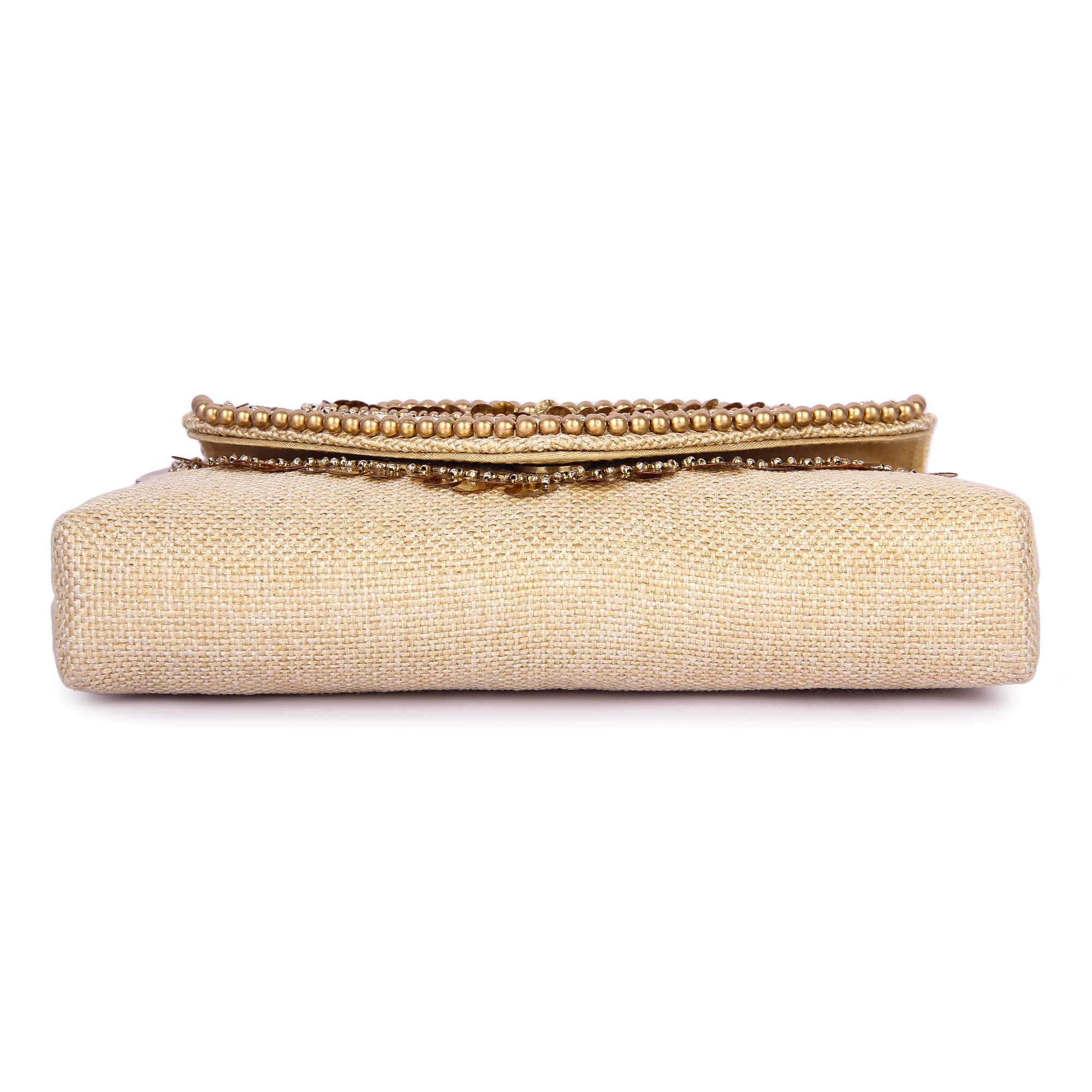 Boho gold beige clutch
