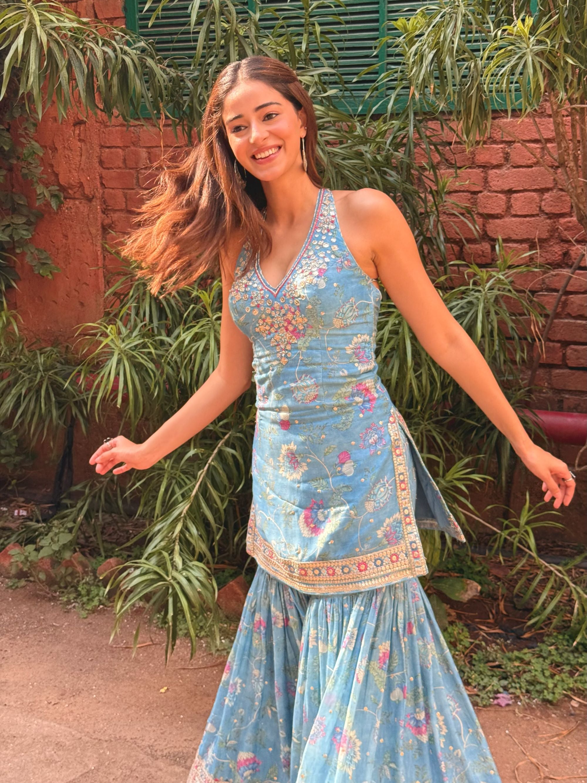 Ananya Pandey in Dhvanika Halter Set