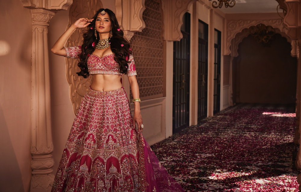 Rani heavily embroidered lehenga