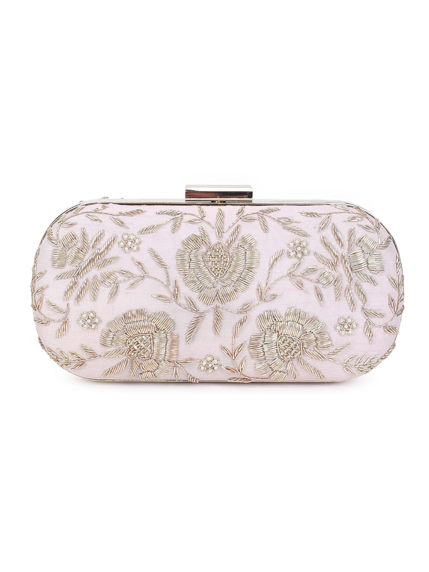 Pretty pink floral clutch