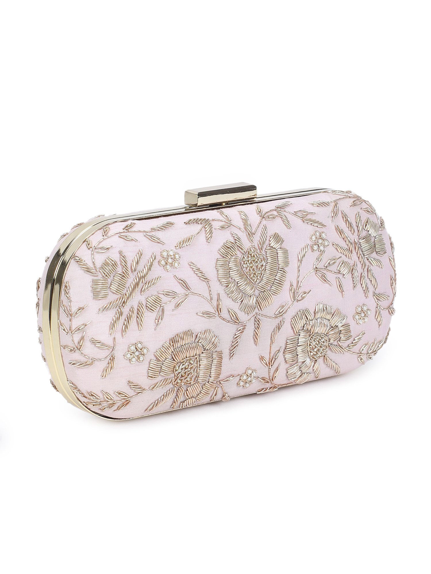 Pretty pink floral clutch