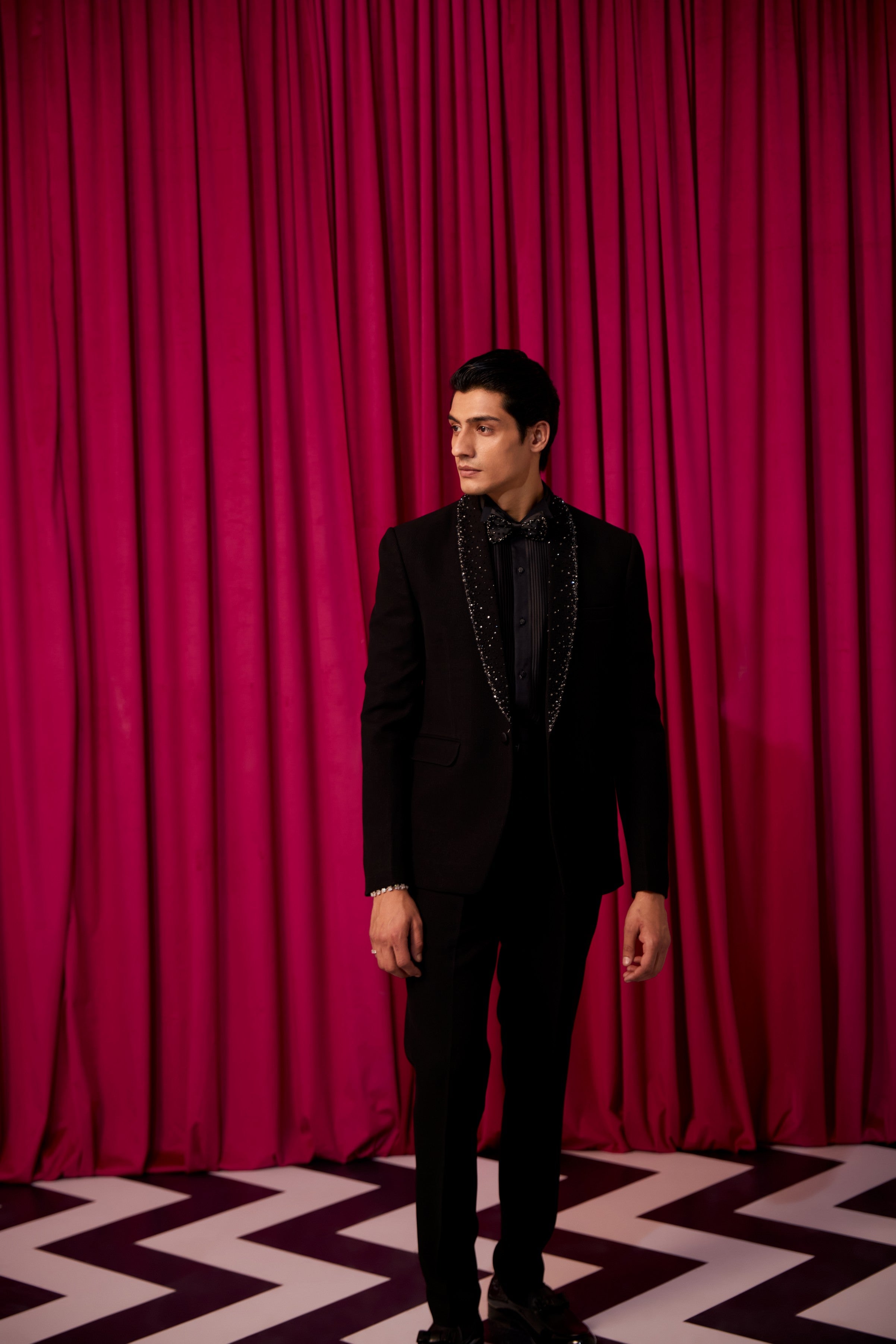 Crisp black tuxedo set