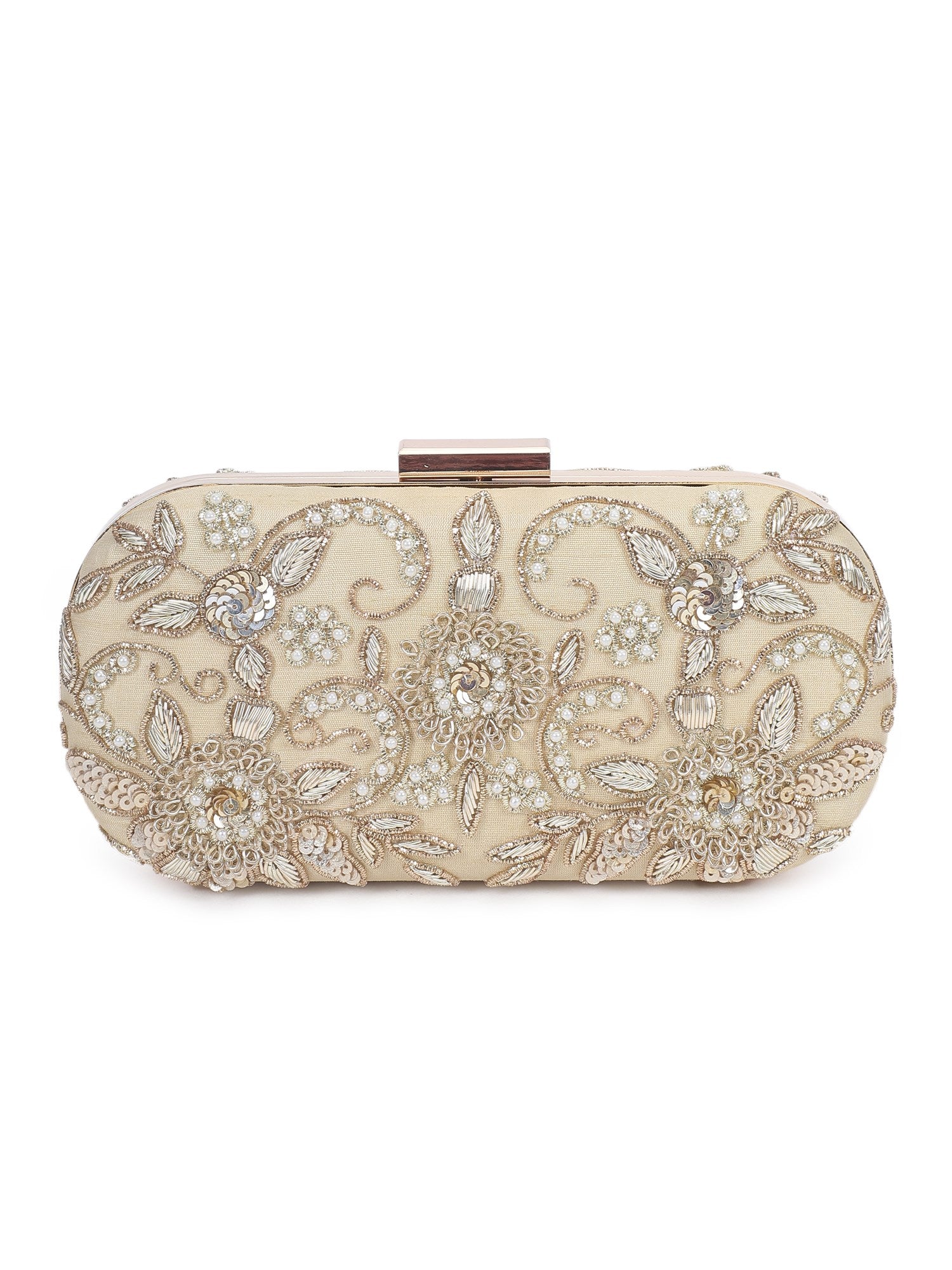 Thandai gold clutch