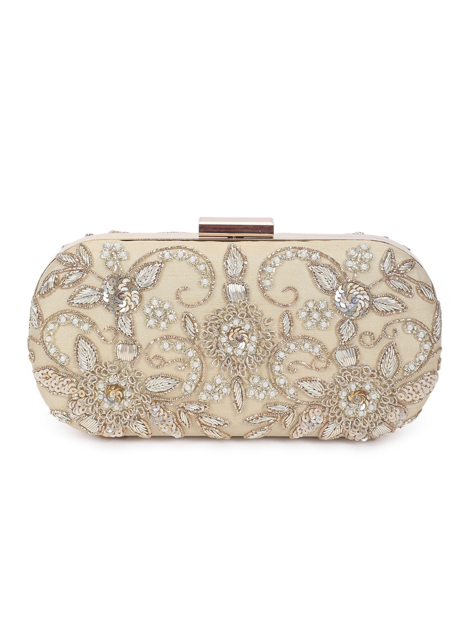 Thandai gold clutch