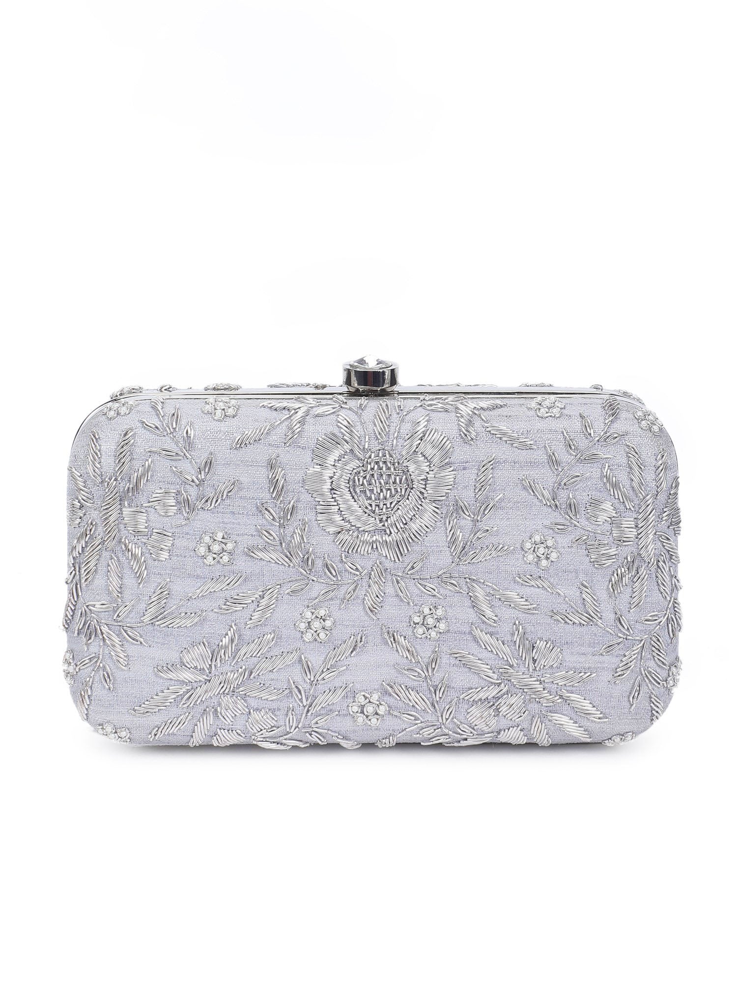 Pleasing silver clutch