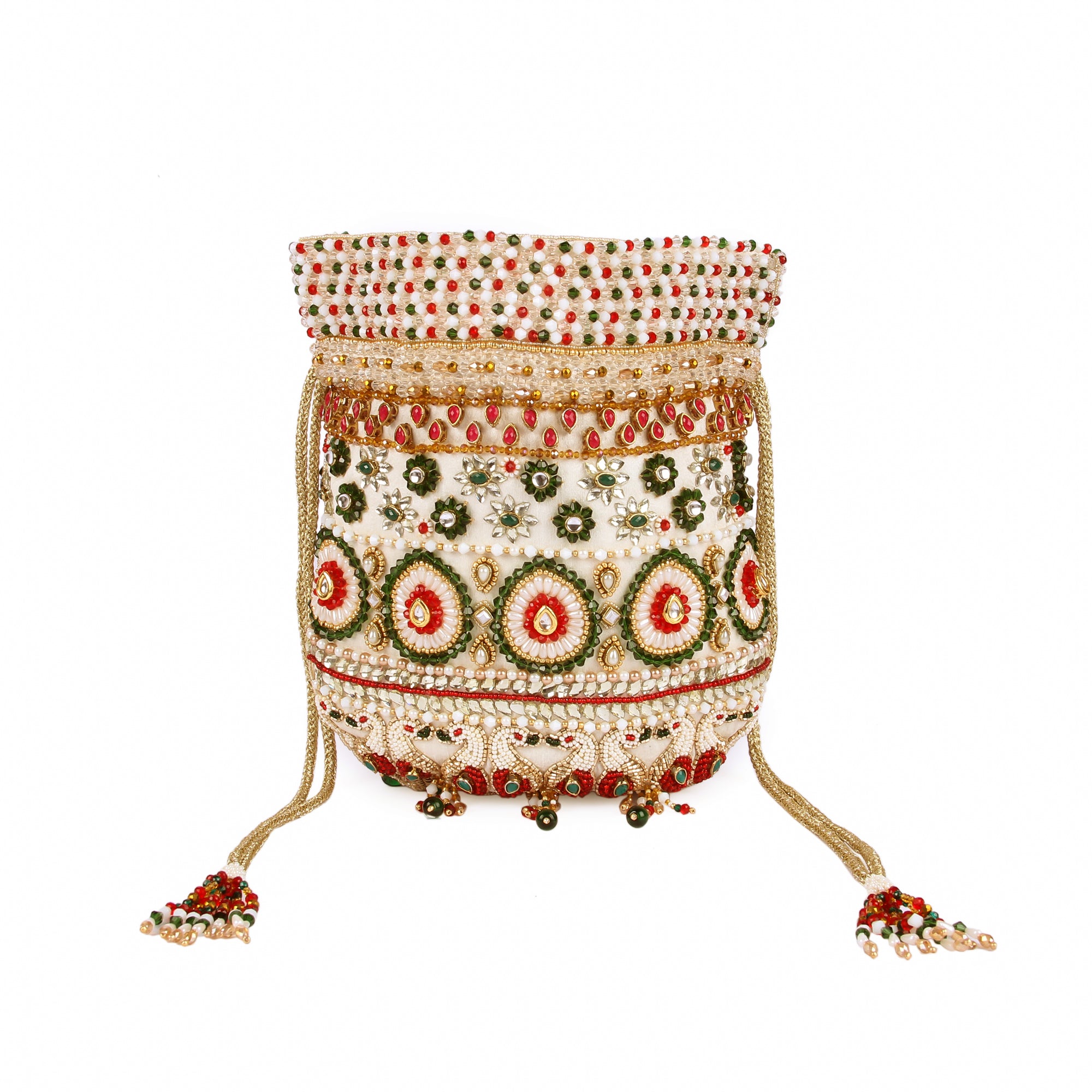 Kundan peacock potli