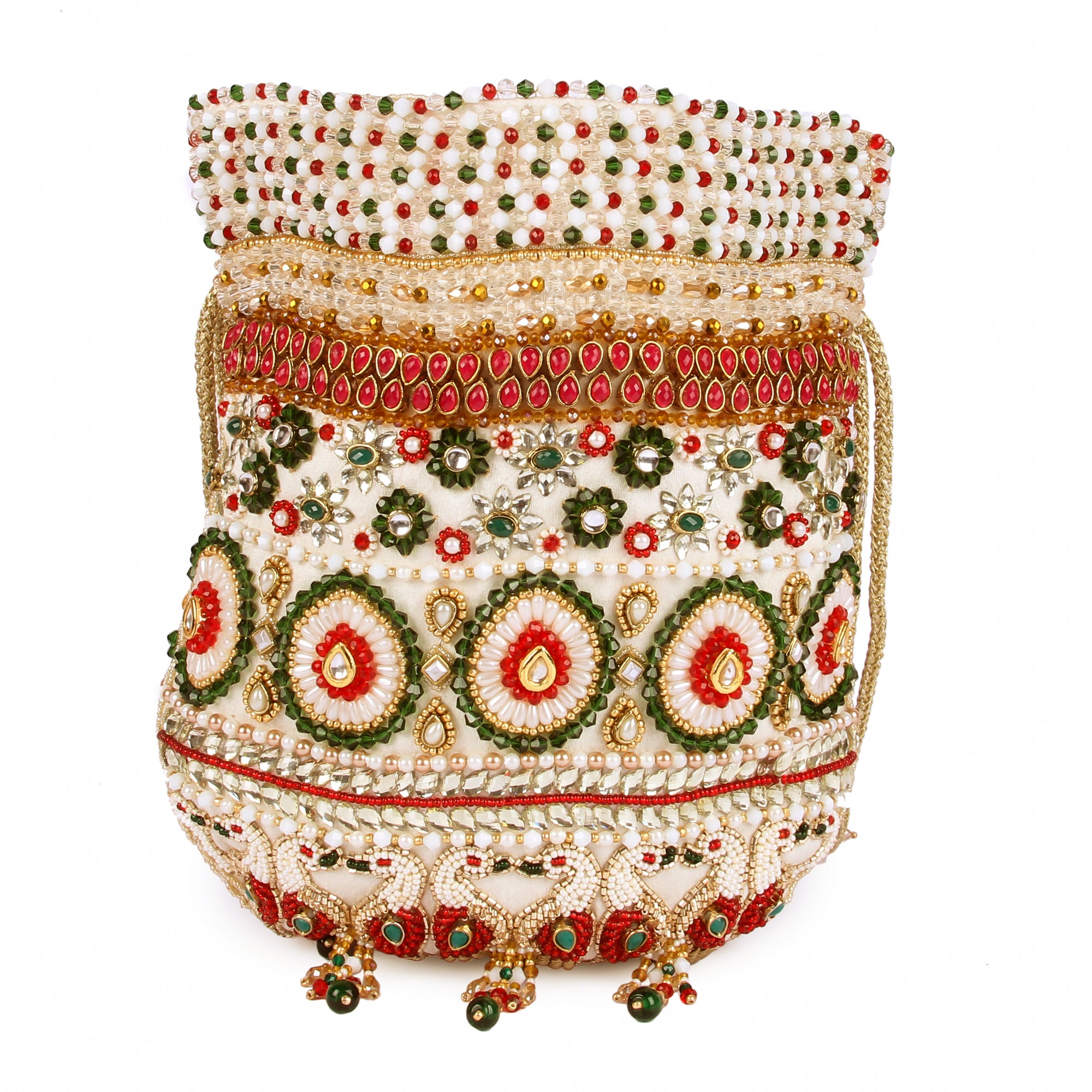 Kundan peacock potli