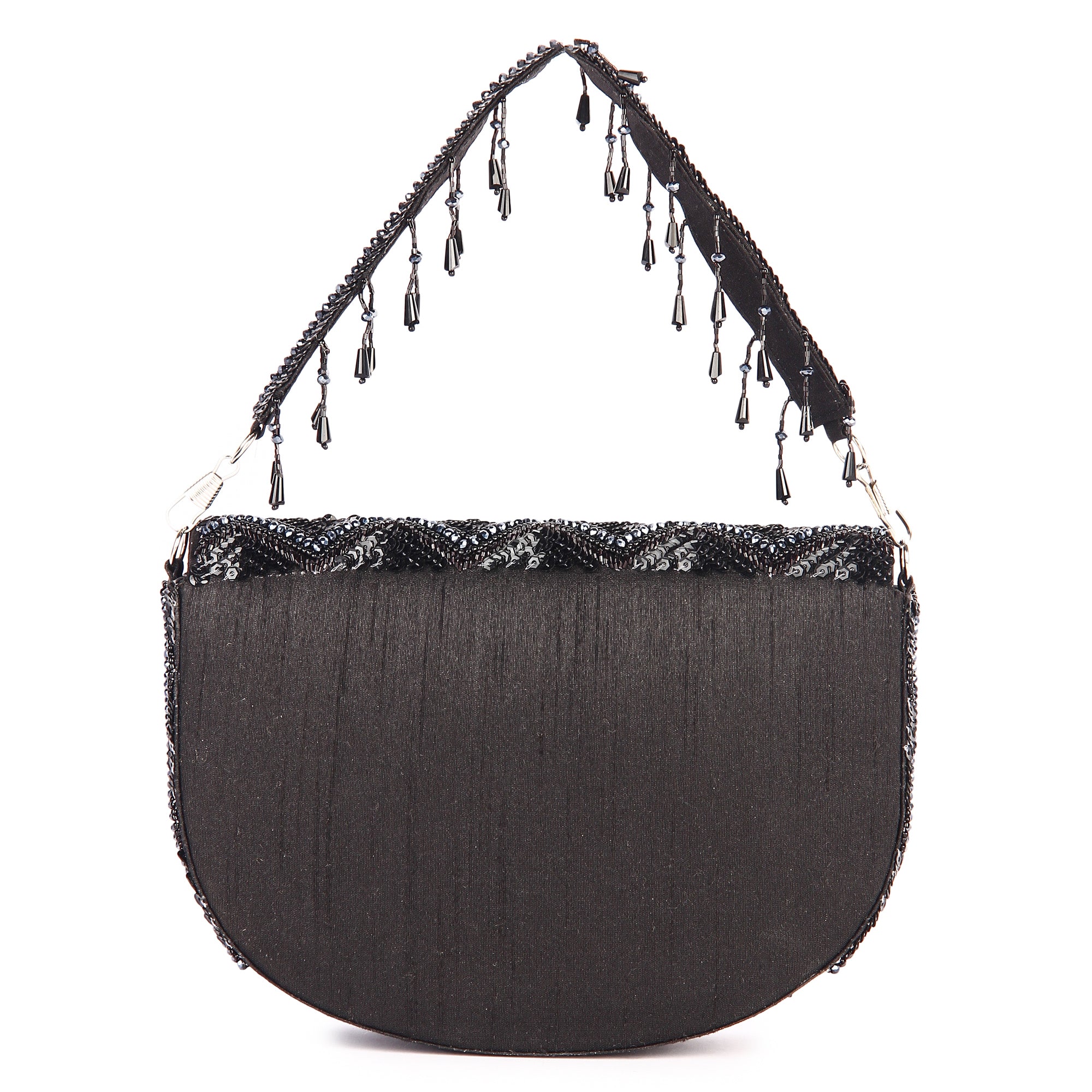 Black tasselly clutch