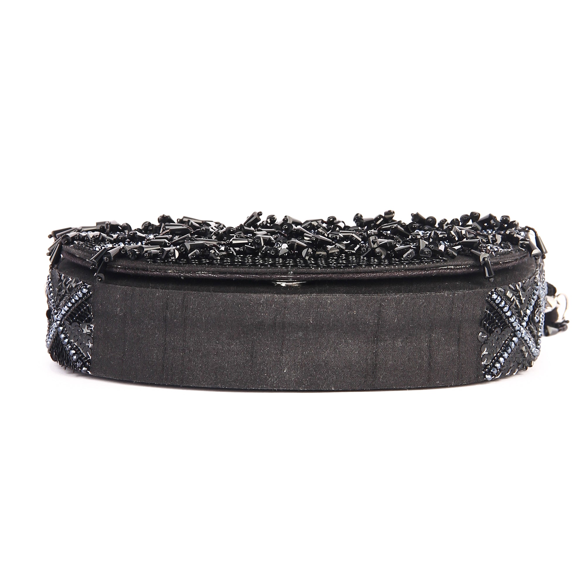 Black tasselly clutch