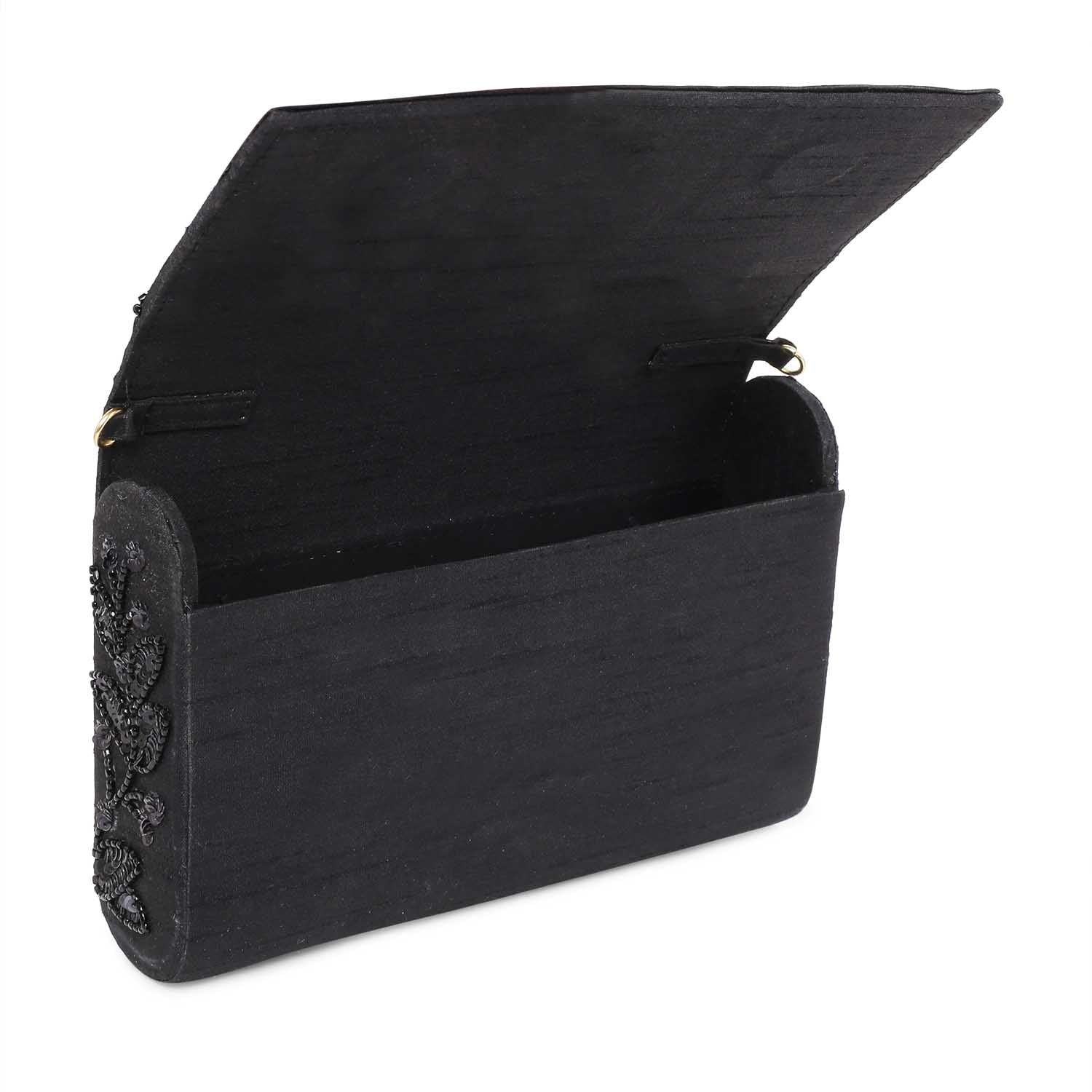 Black on black clutch
