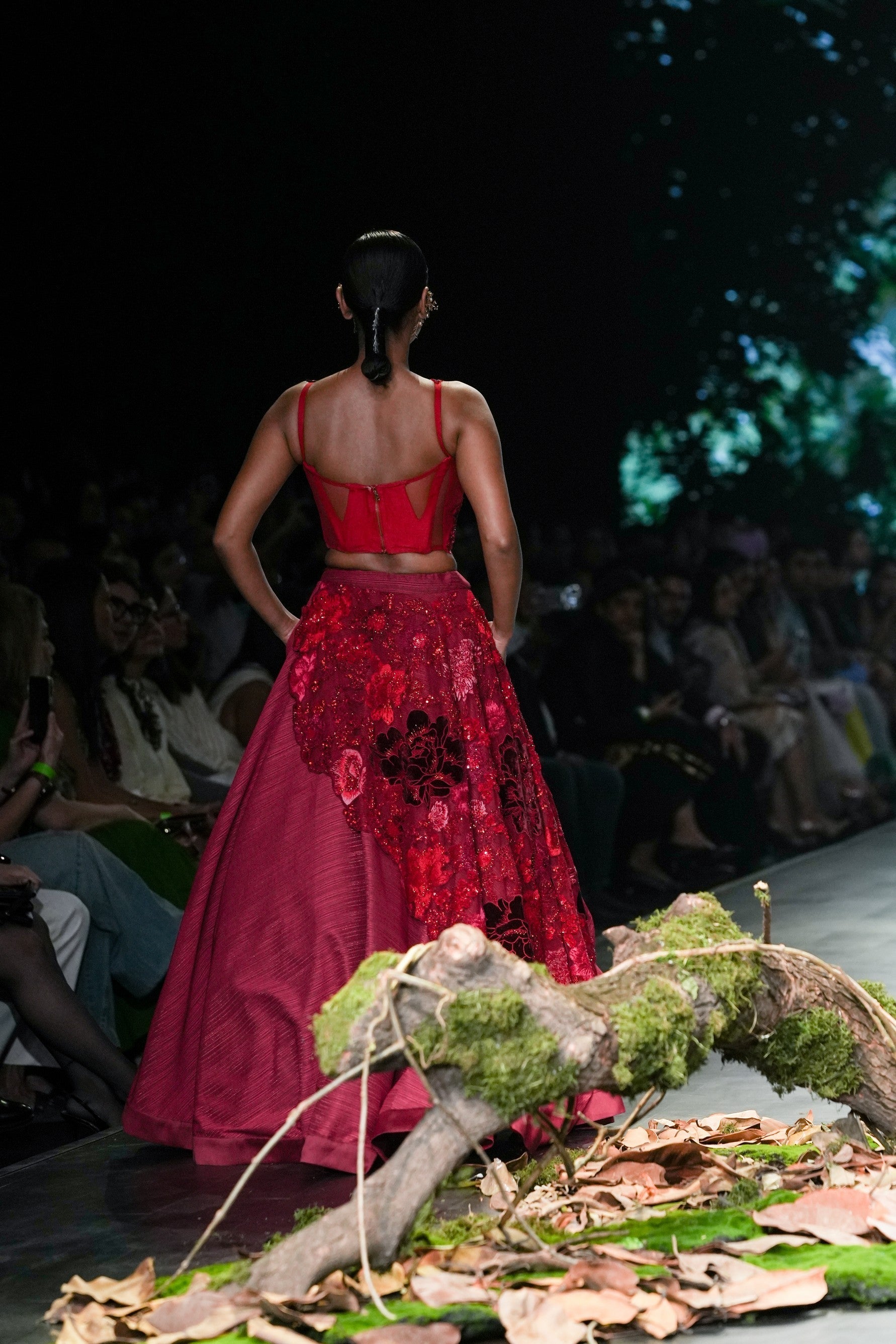 Red Embroidered Lehenga Set