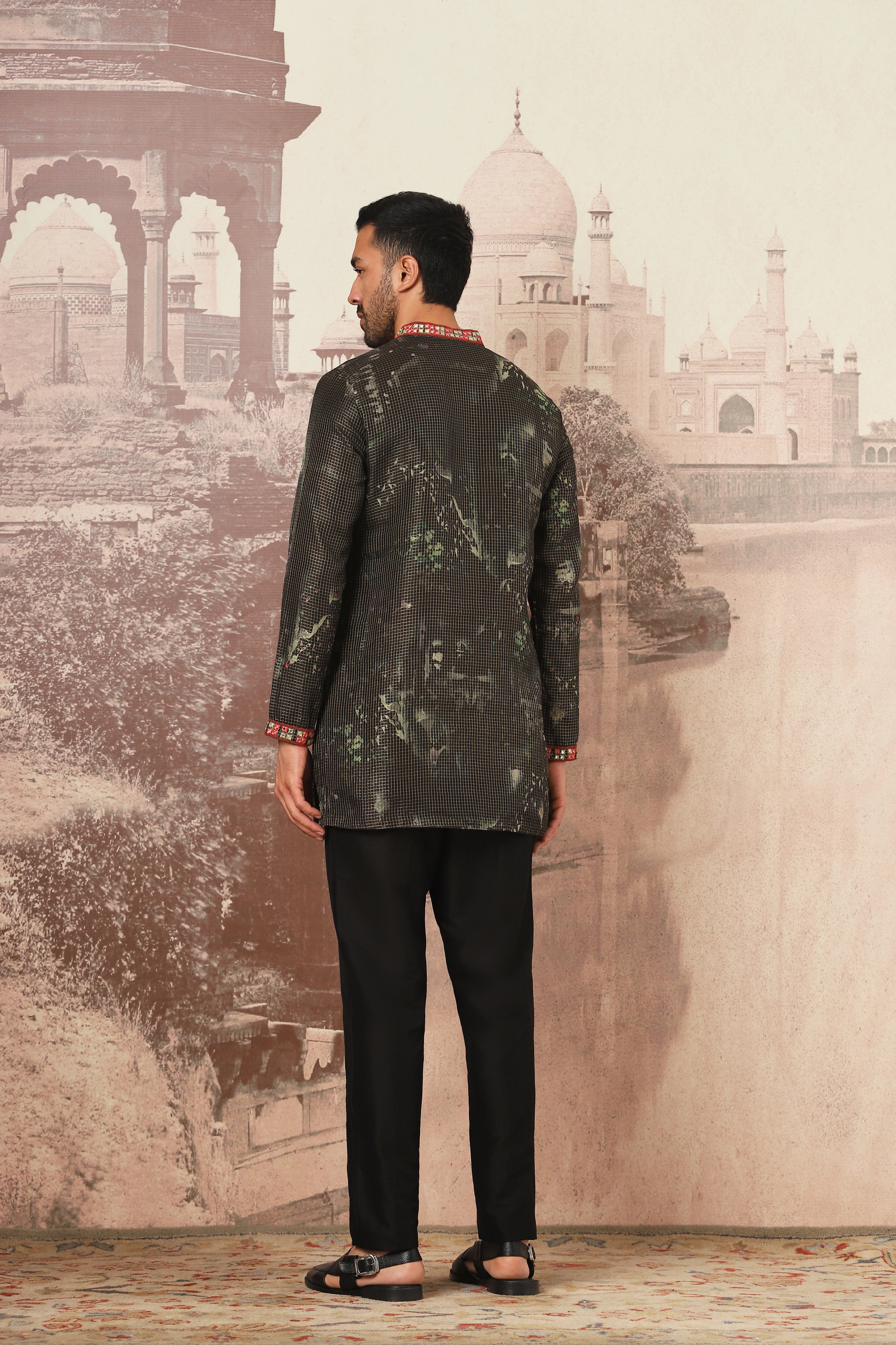 Forest Glimmer Mirror and Sequins Embroidered Kurta Set