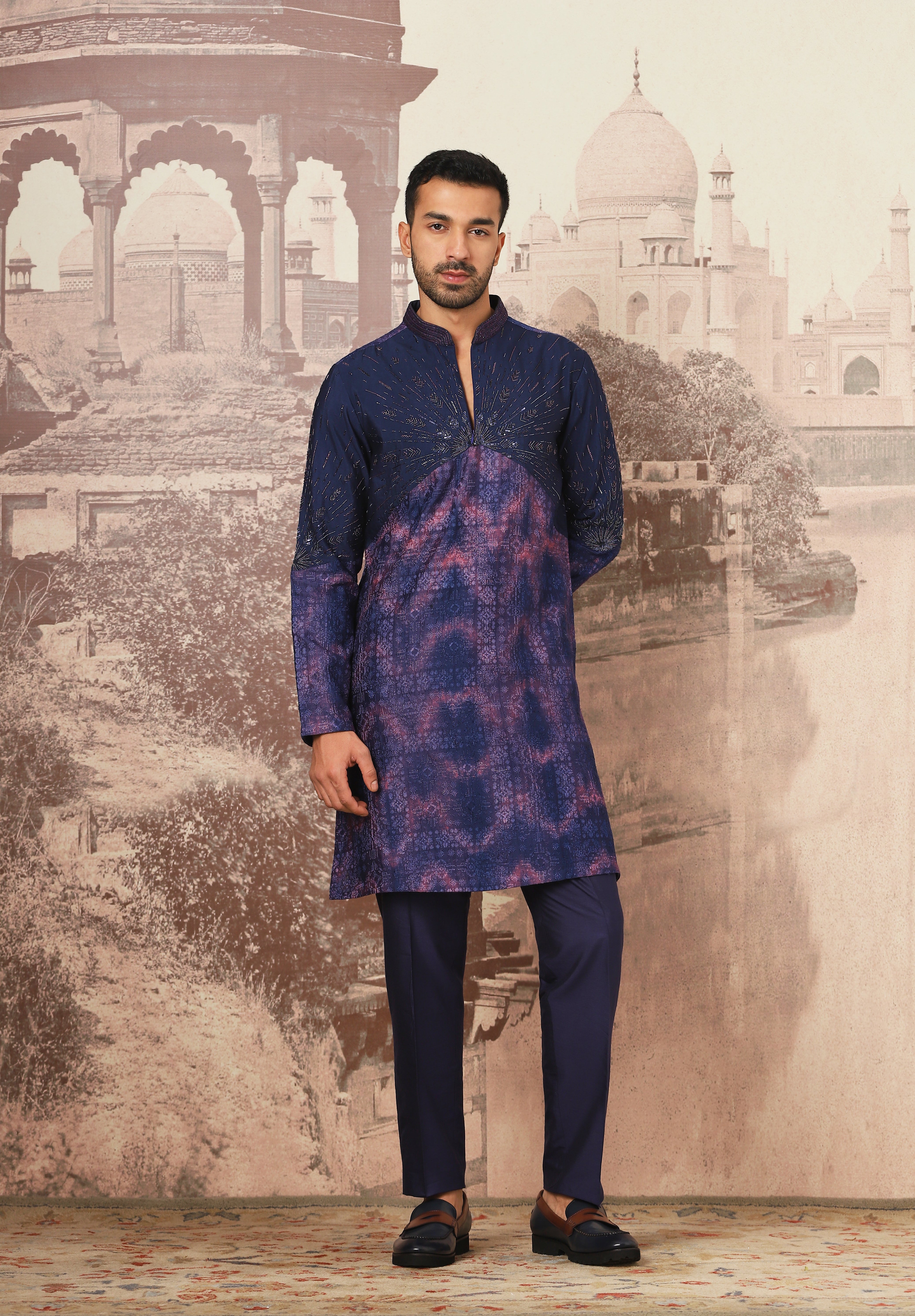 Nirvana Lunaire Tie-Dye Embroidered Kurta Set