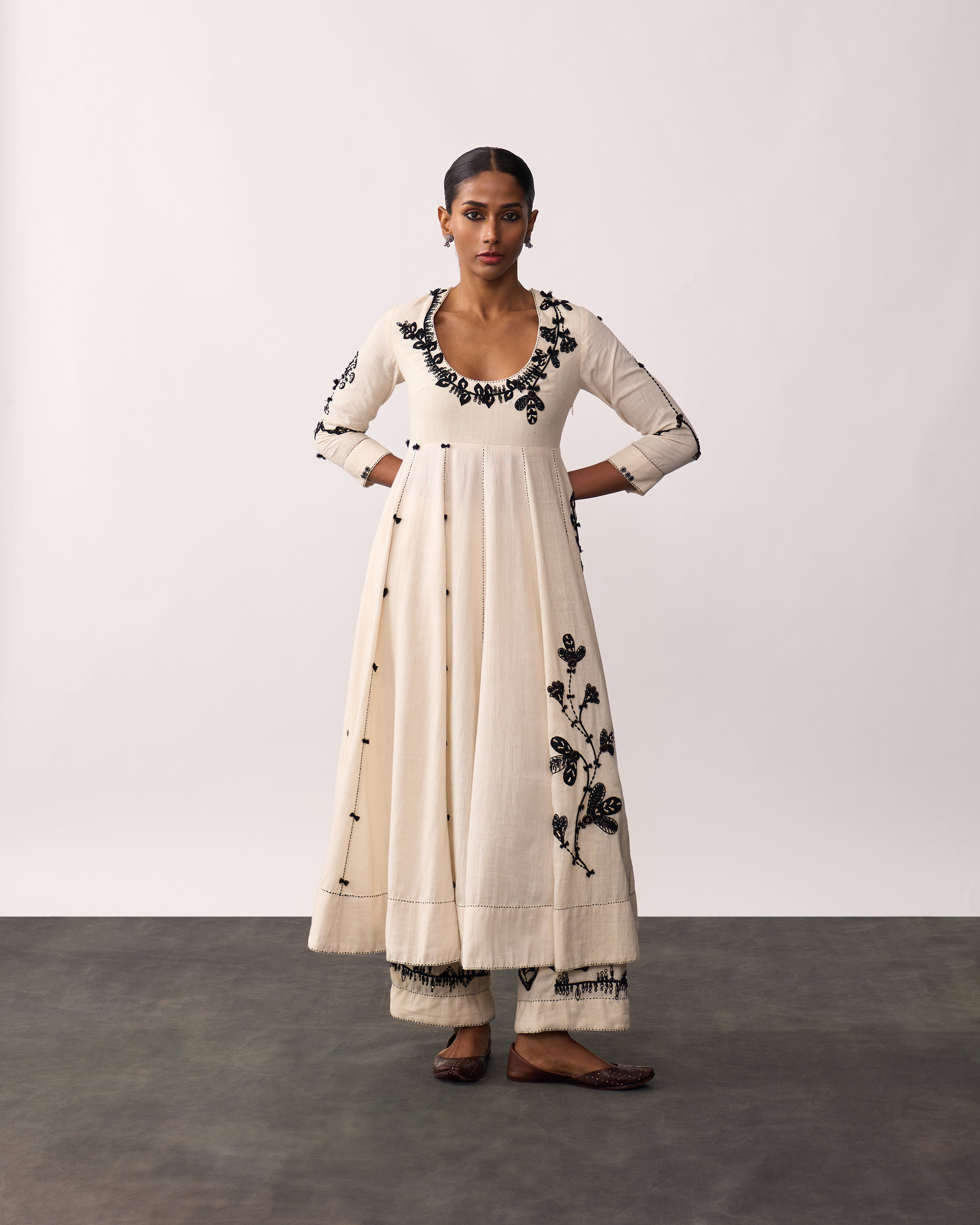 KALPANA Ivory Handspun Anarkali Set