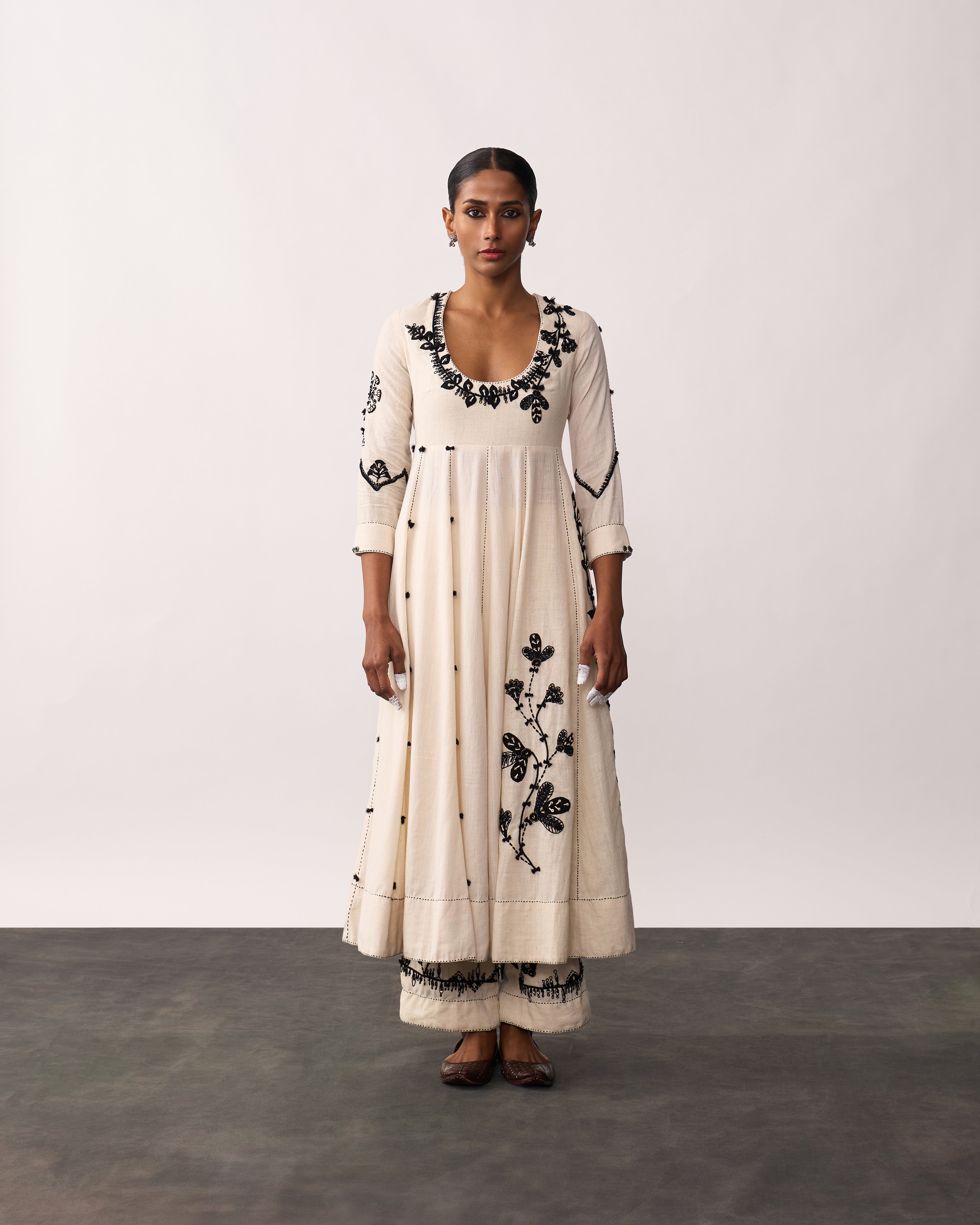 KALPANA Ivory Handspun Anarkali Set