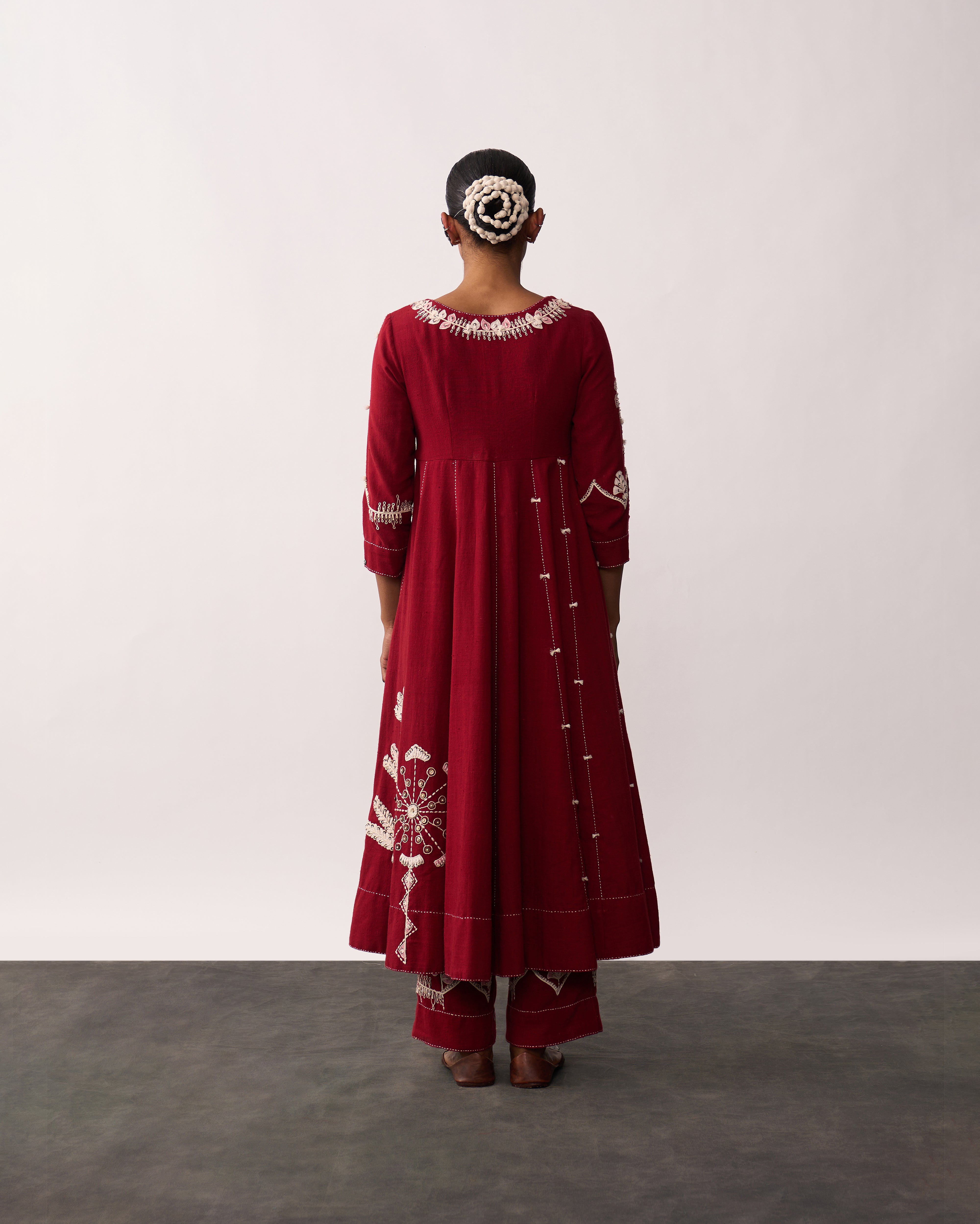 KALPANA Red Handspun Anarkali Set