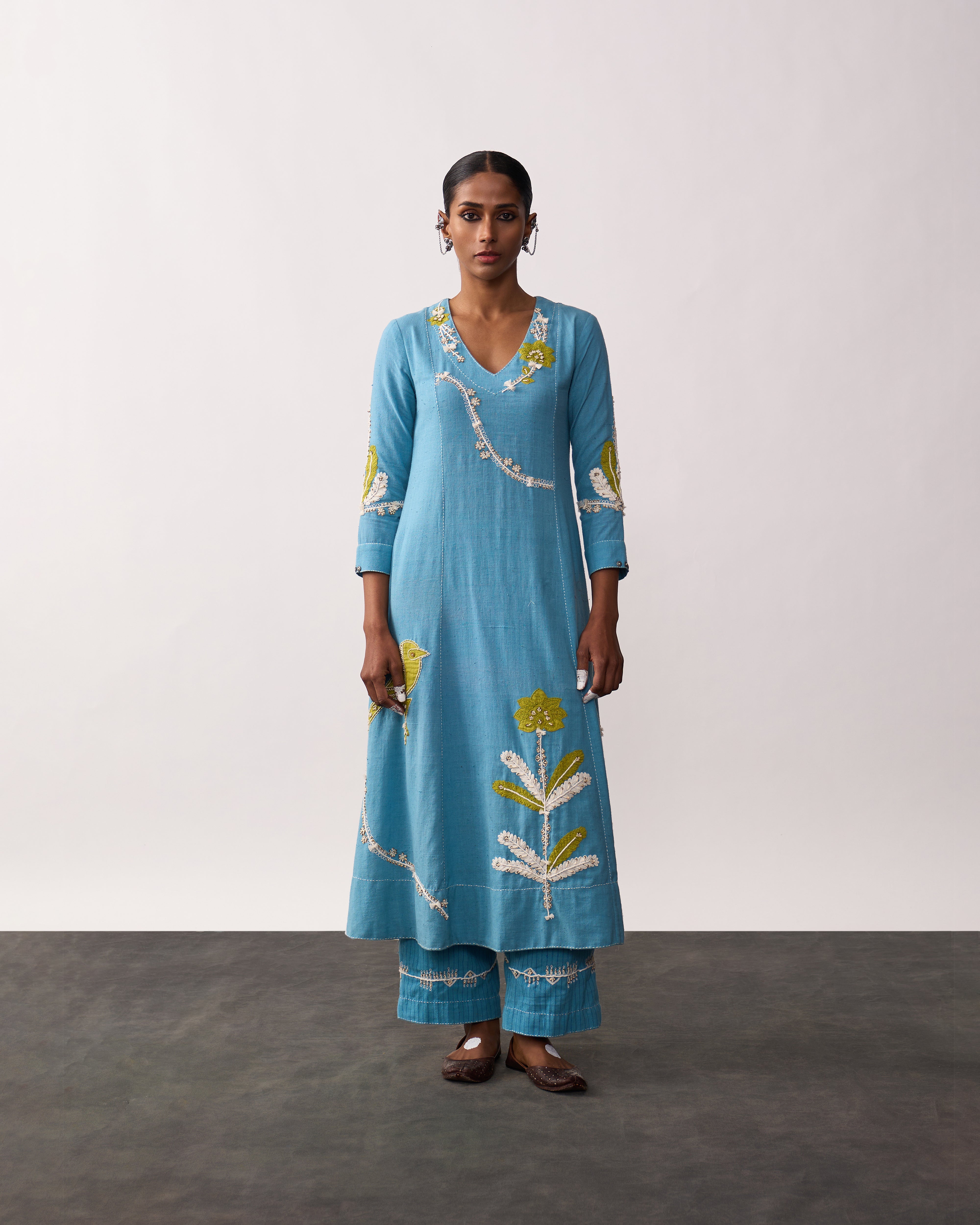 SUCHETA Blue Handspun Kurta Set
