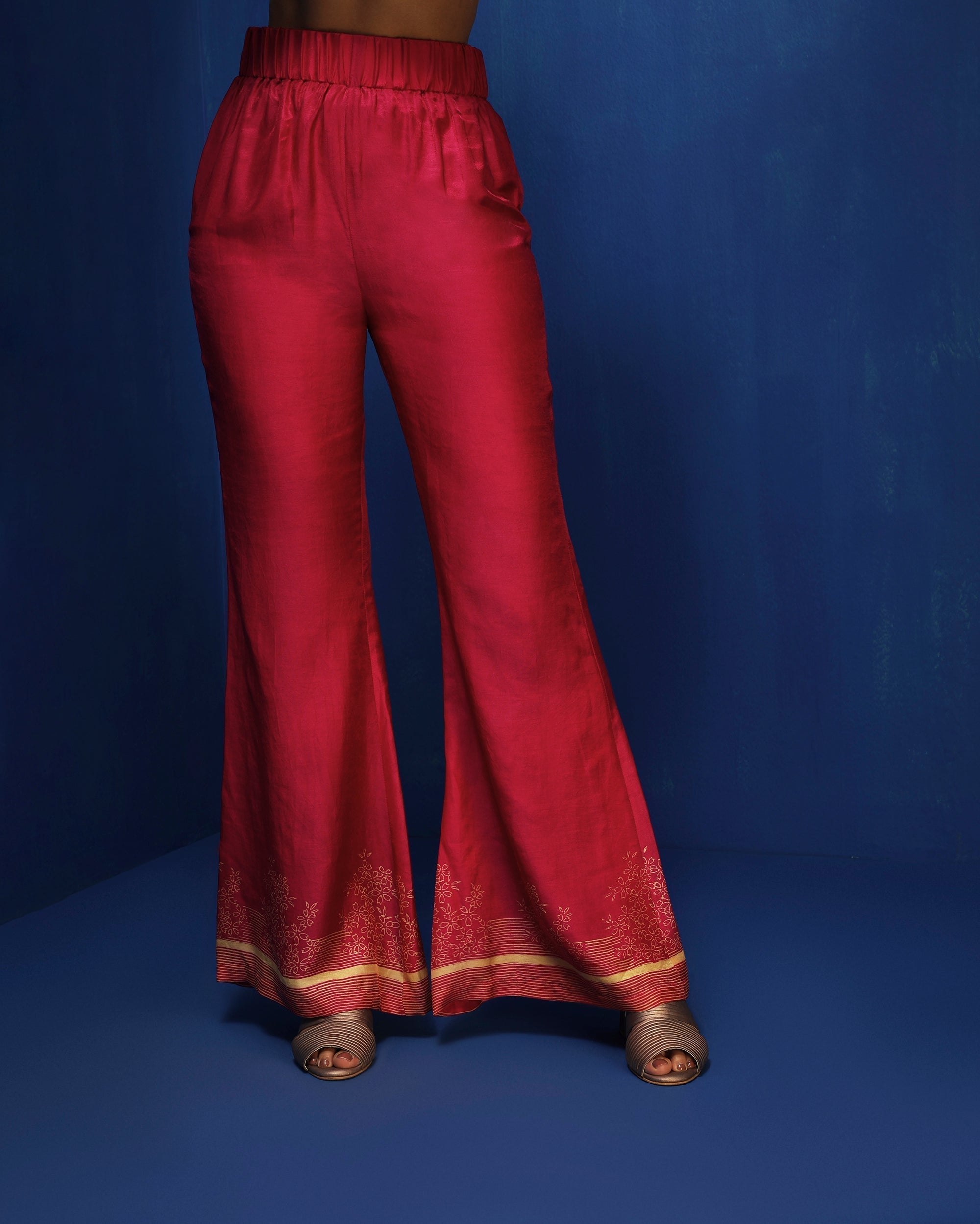 Fuchsia hand block printed kurti