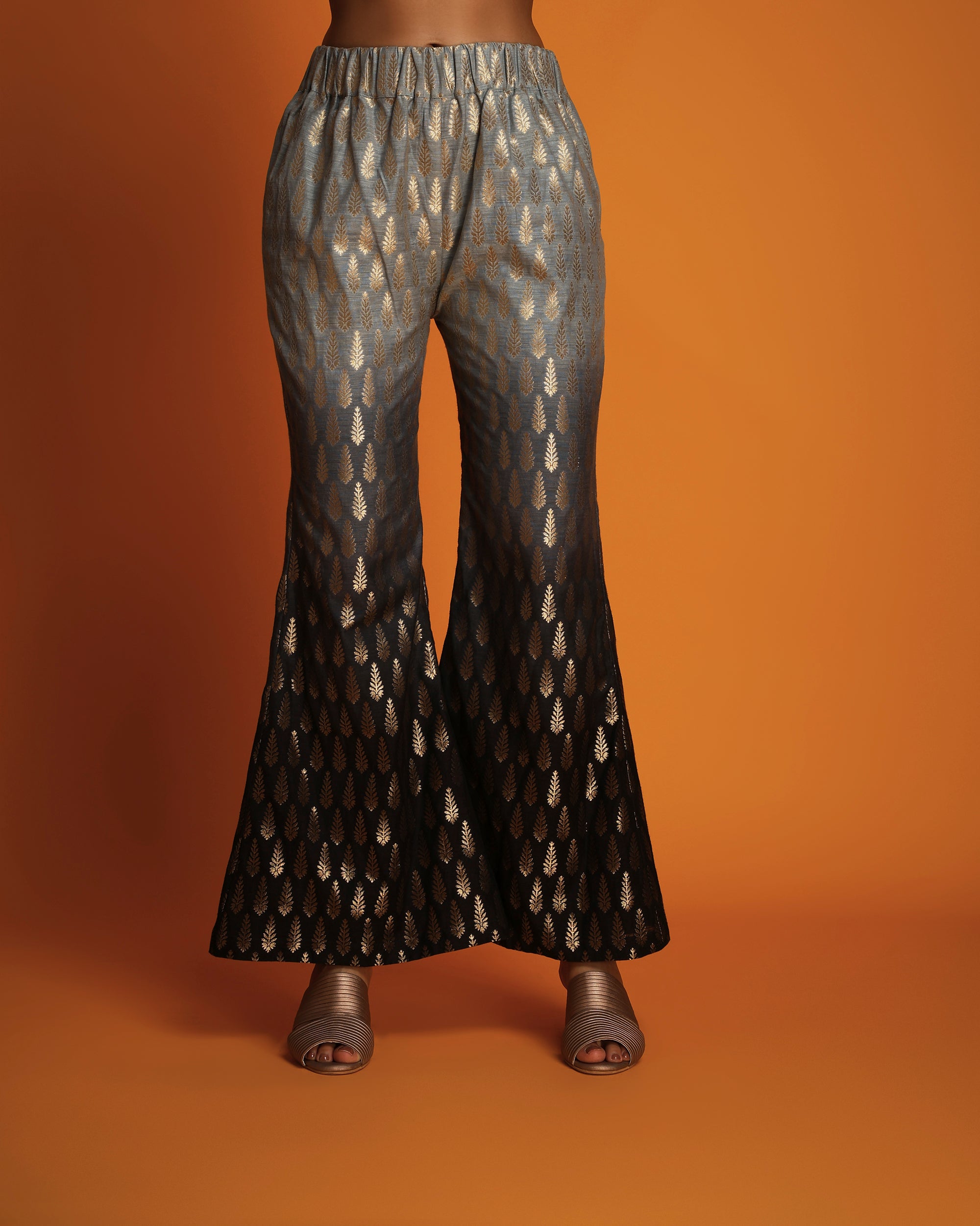 Black ombre booti bell bottom pants