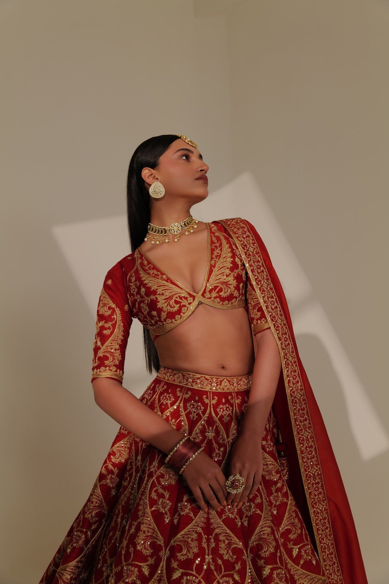 Katyayani : Goddess Parvati, Dressed in Red