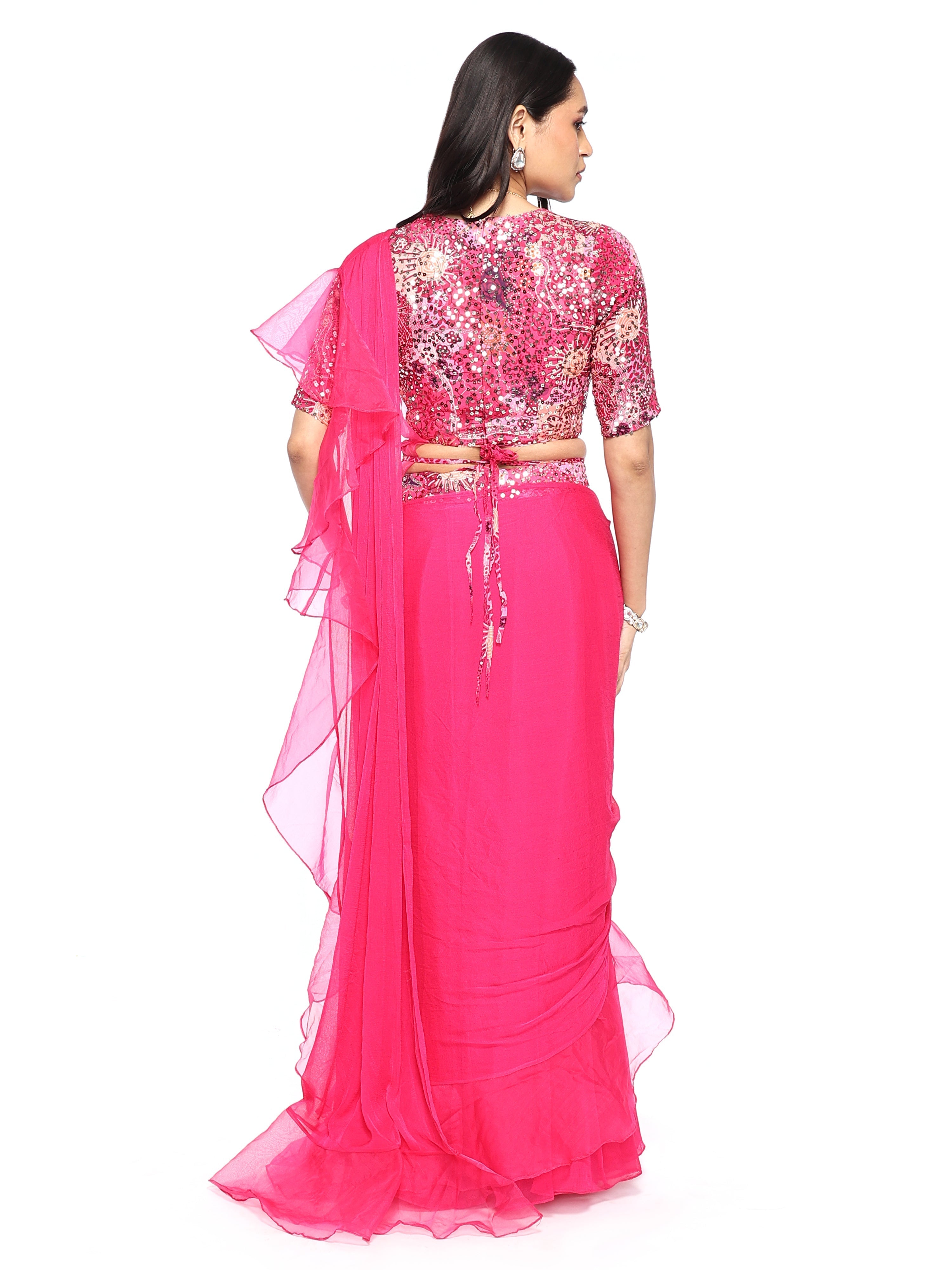 Predraped Saree with Blouse