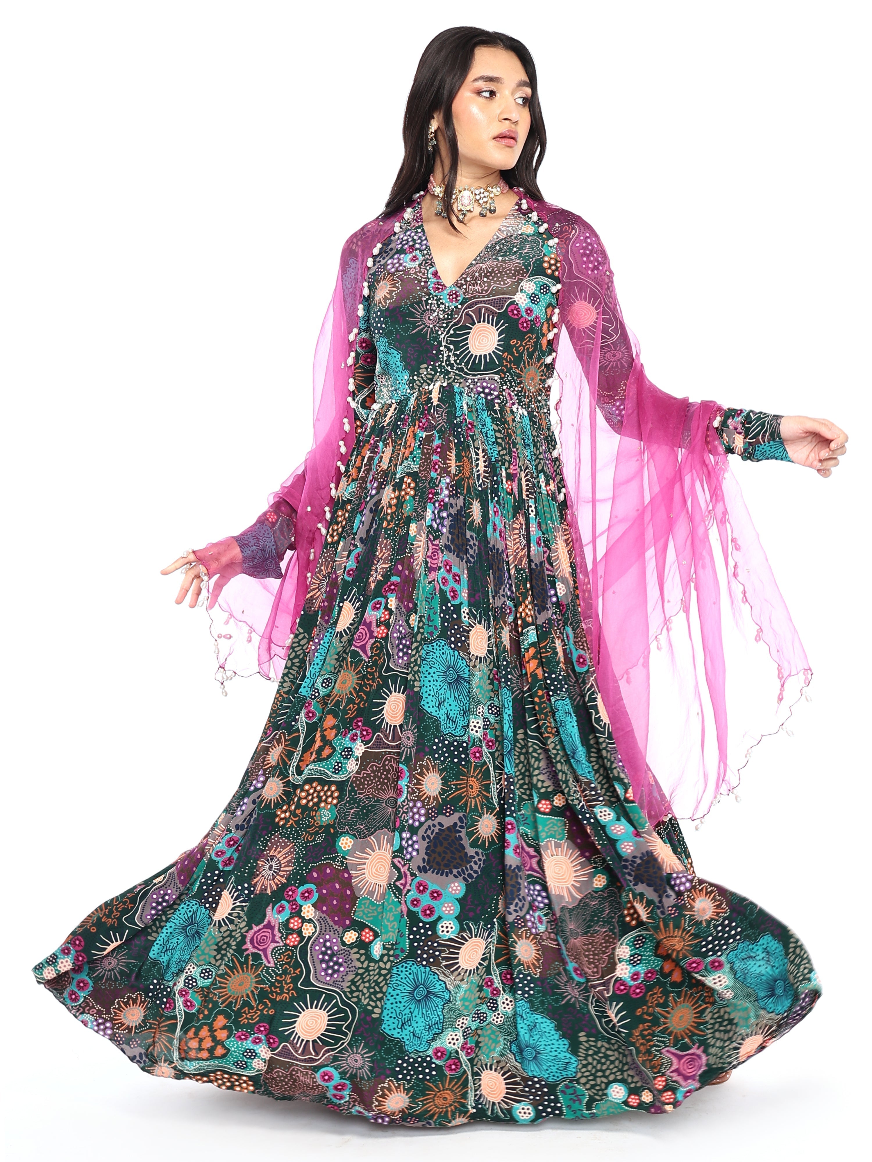 Gown Anarkali with Dupatta