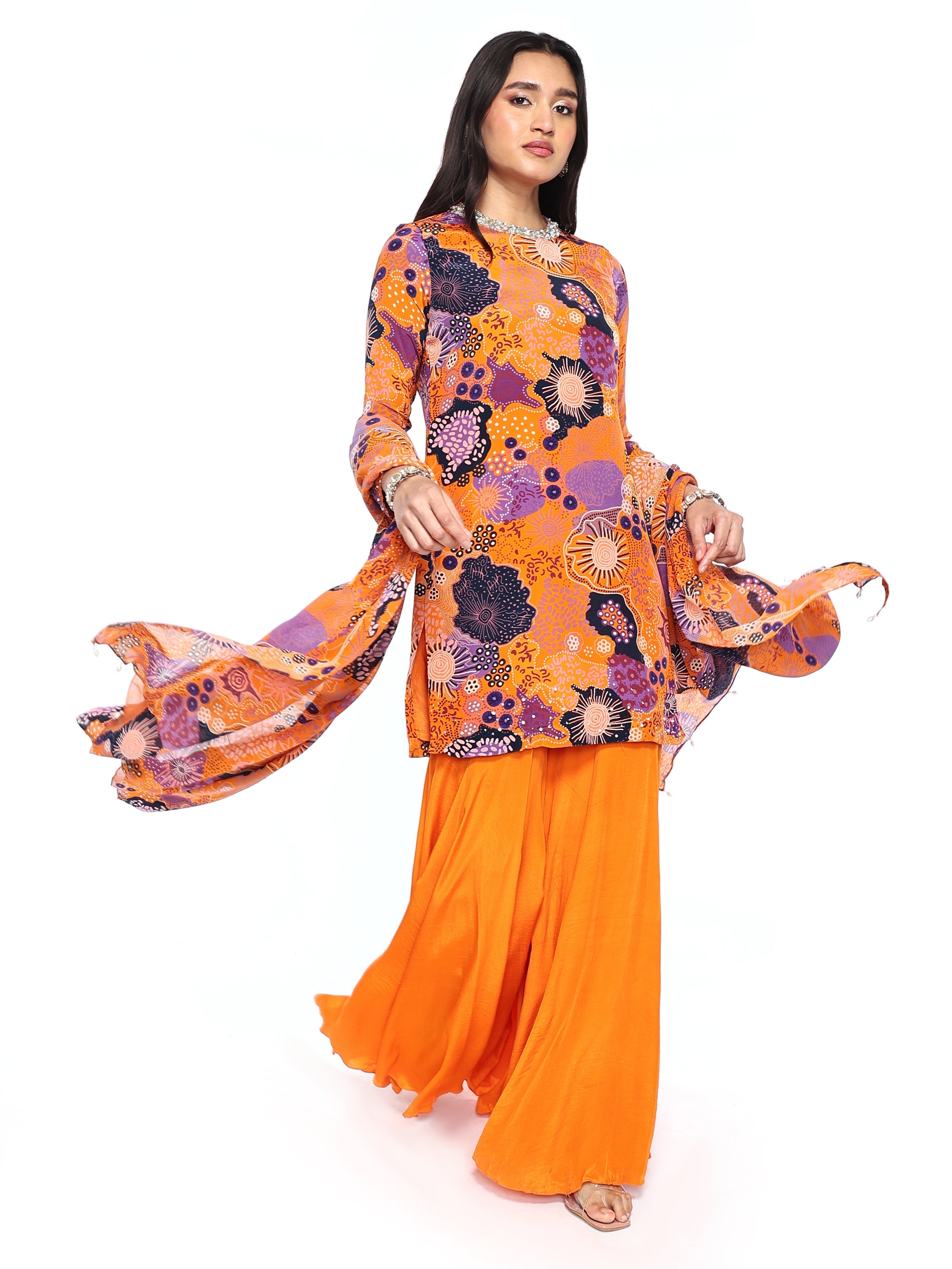 Short tunic, garara, dupatta