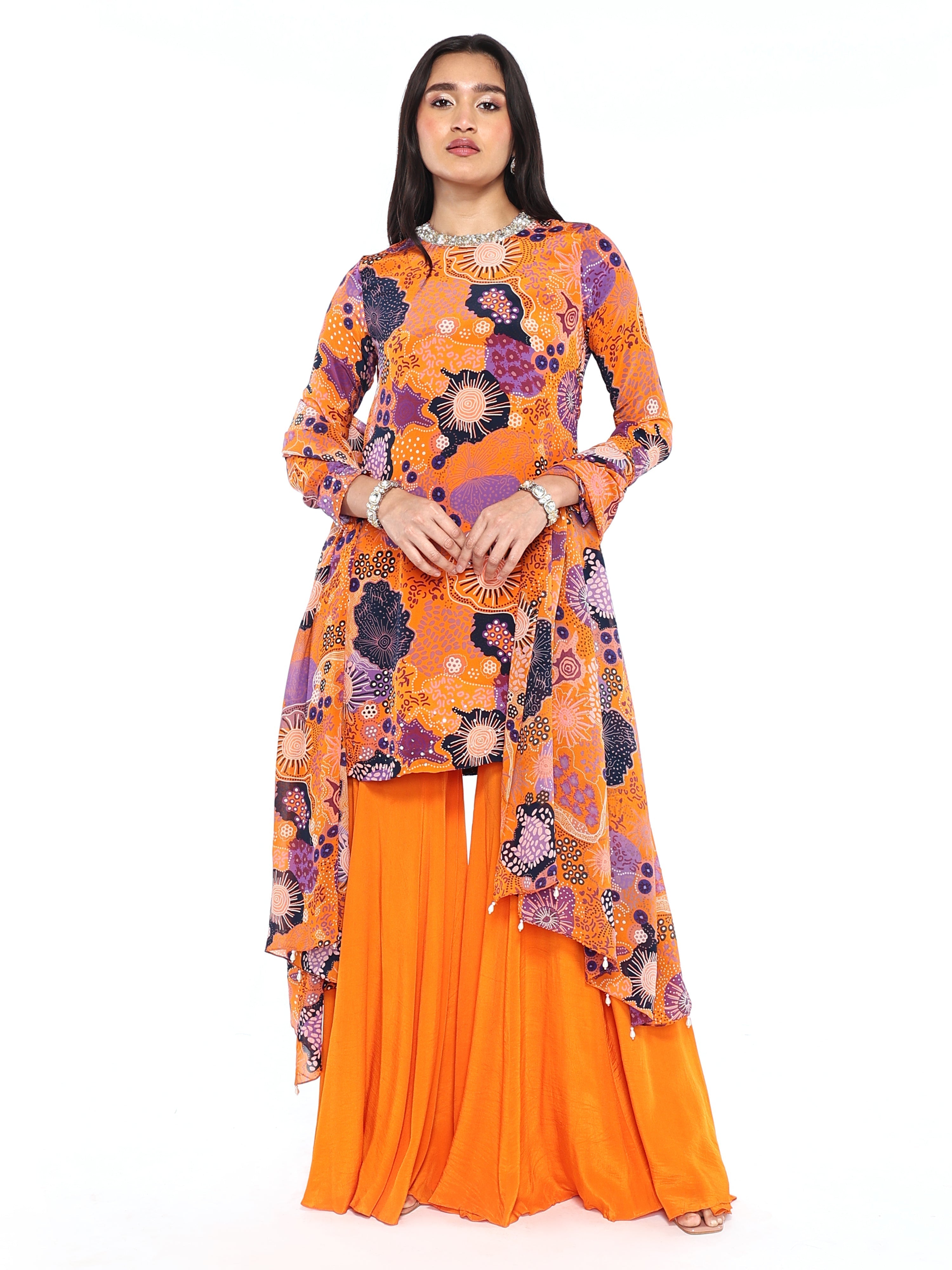 Short tunic, garara, dupatta
