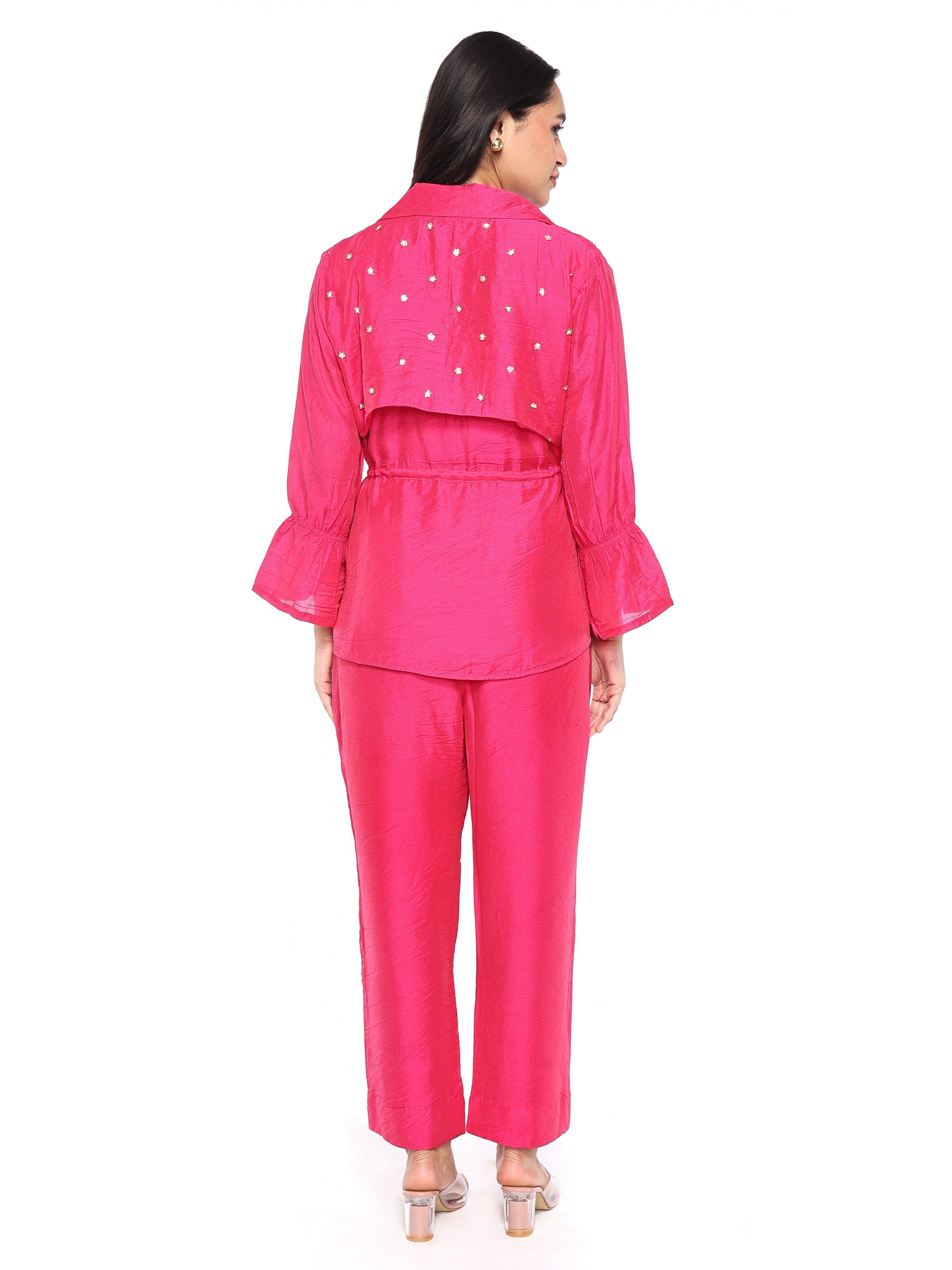 Trench jacket paired with pants