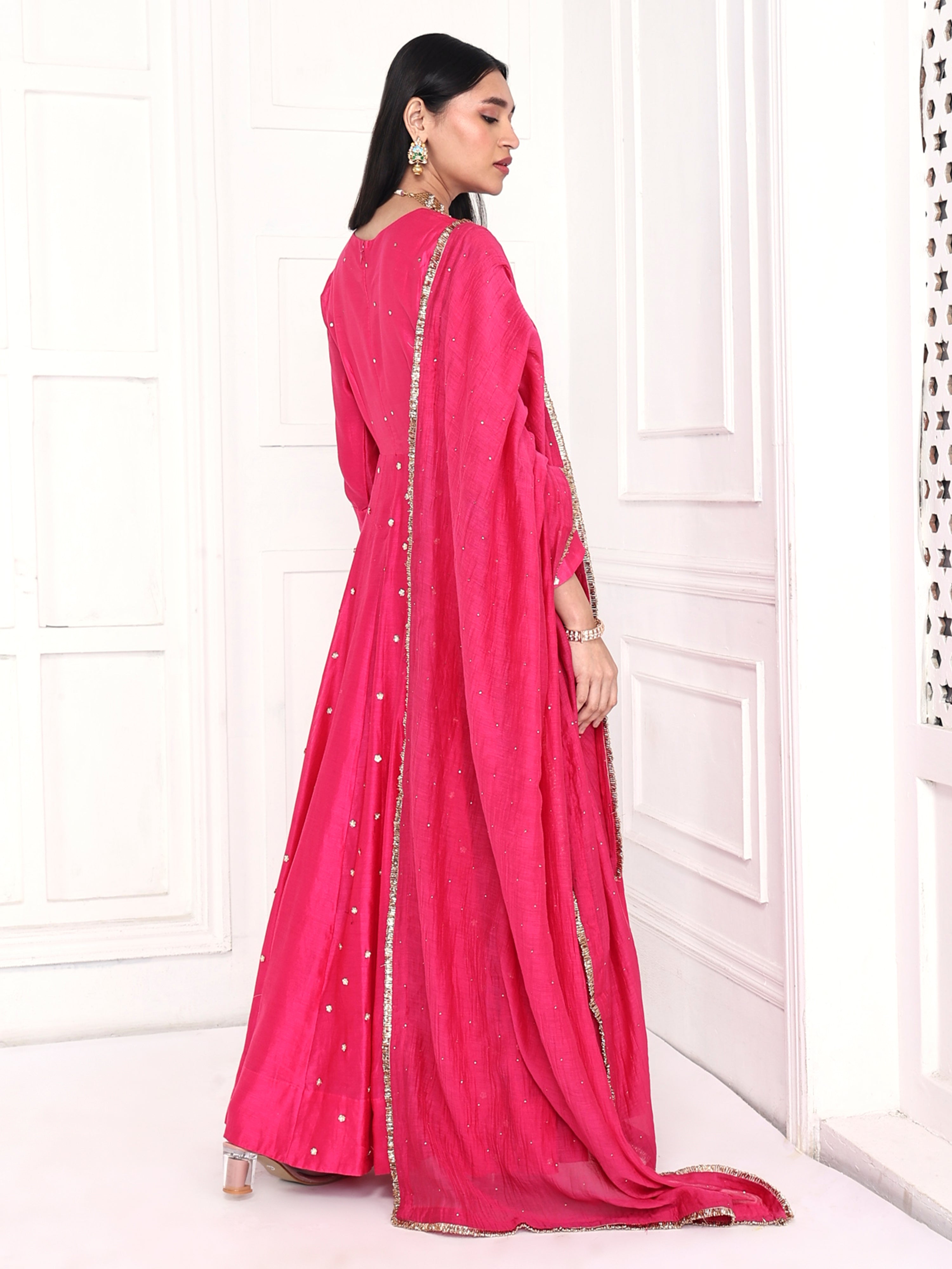 Anarkali paired with dupatta