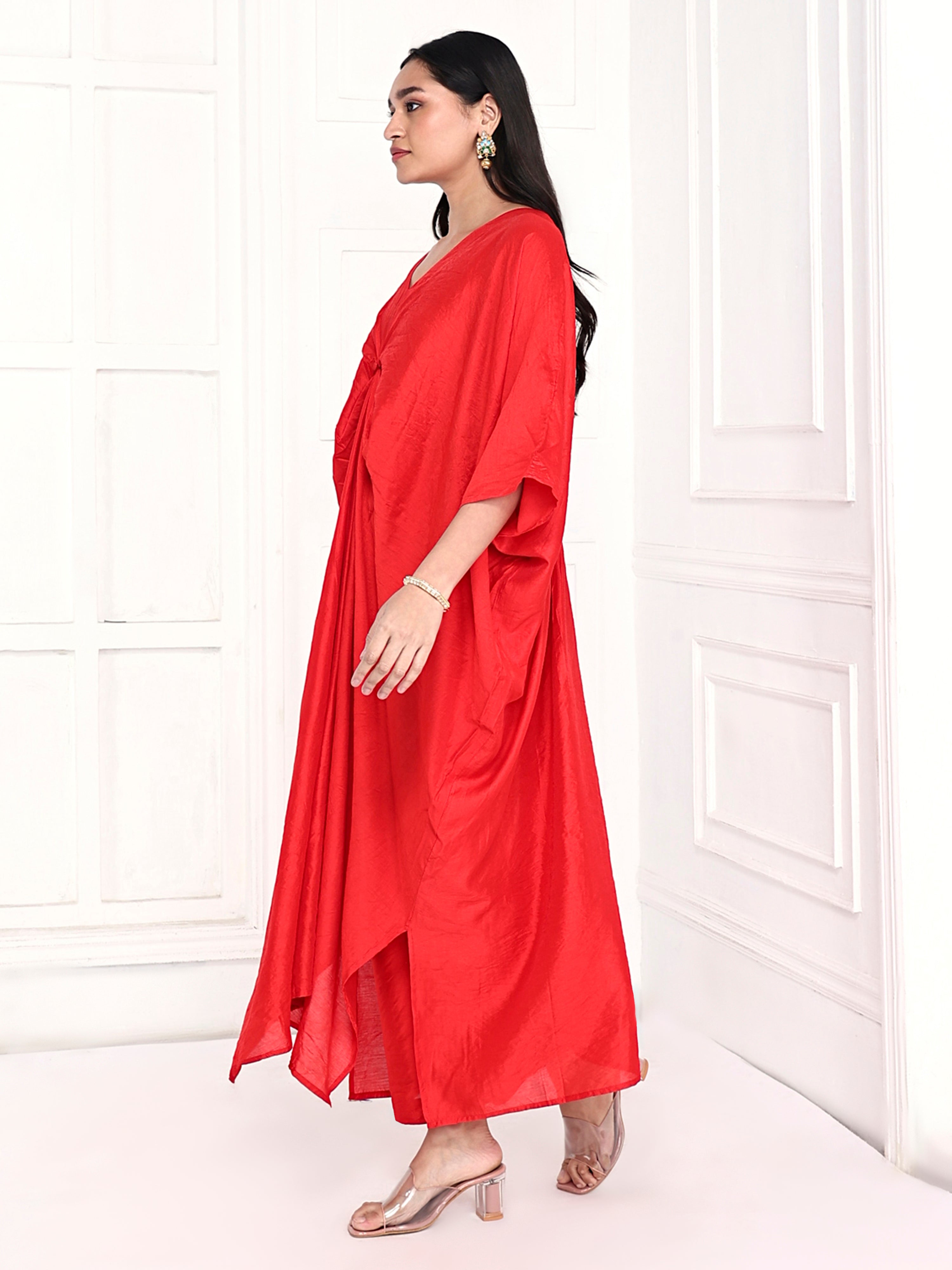 knotted kaftan set paired with matching pants